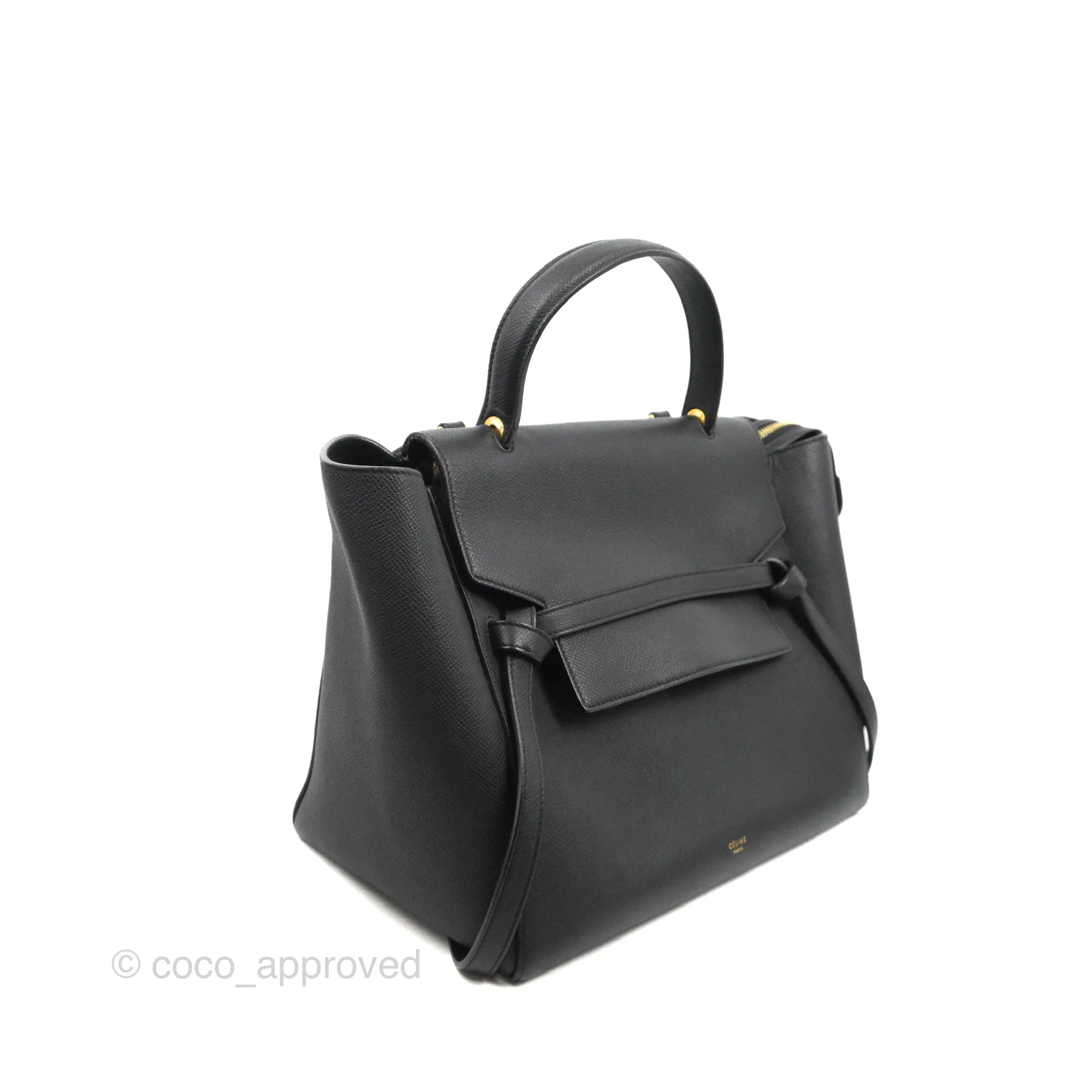 Celine Mini Belt Bag Black Grained Calfskin Gold Hardware