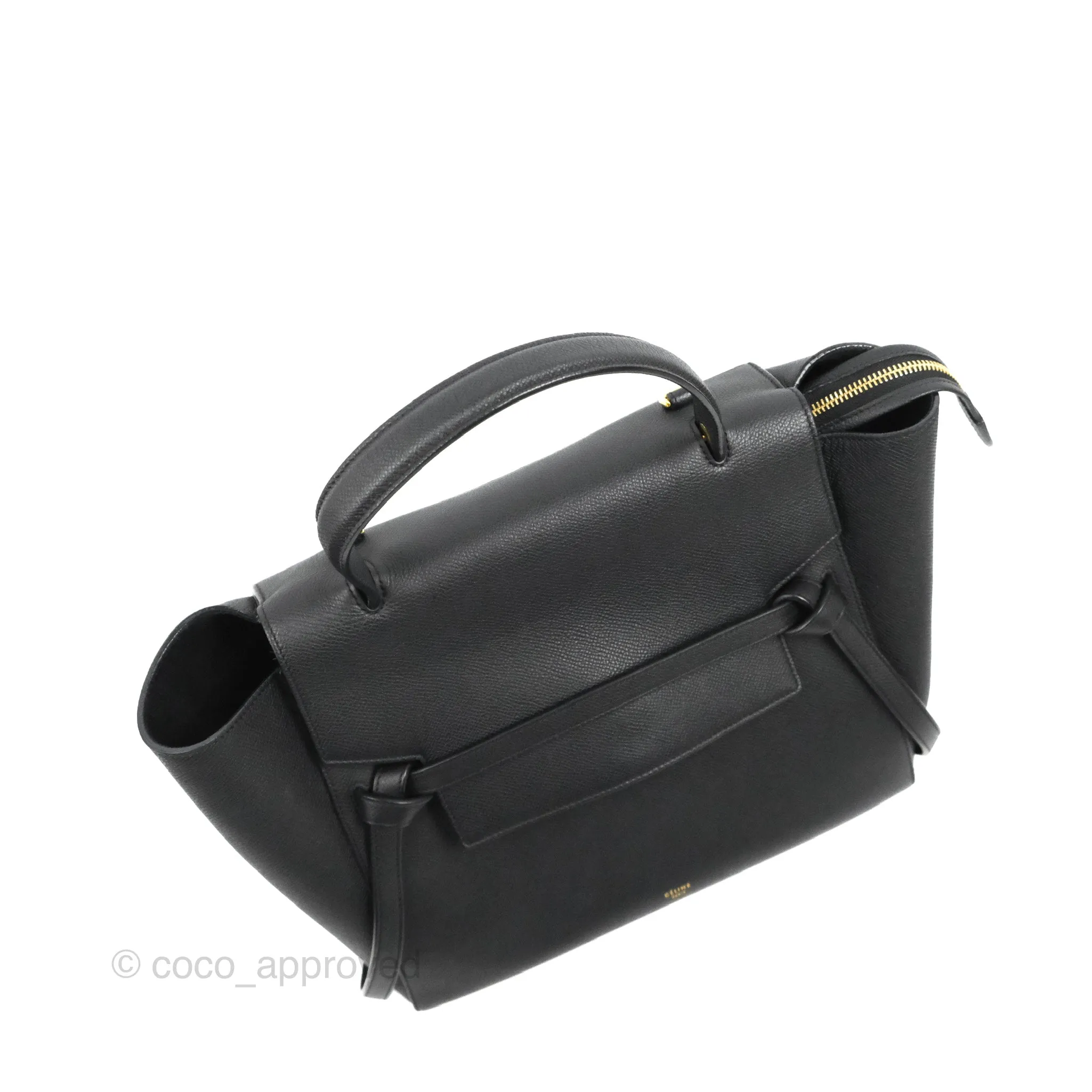 Celine Mini Belt Bag Black Grained Calfskin Gold Hardware