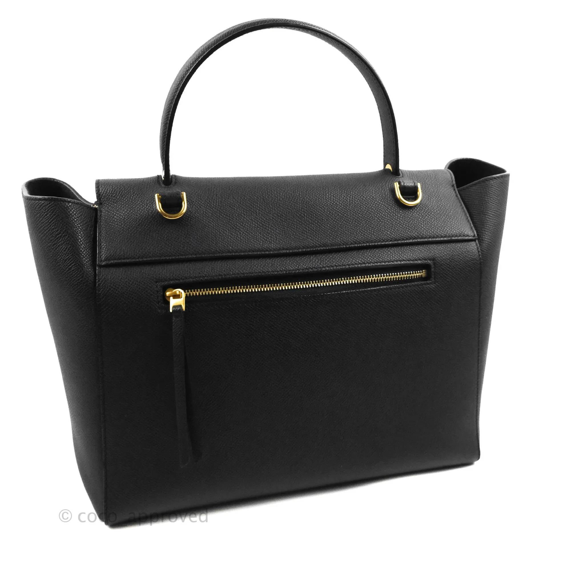 Celine Mini Belt Bag Black Grained Calfskin Gold Hardware