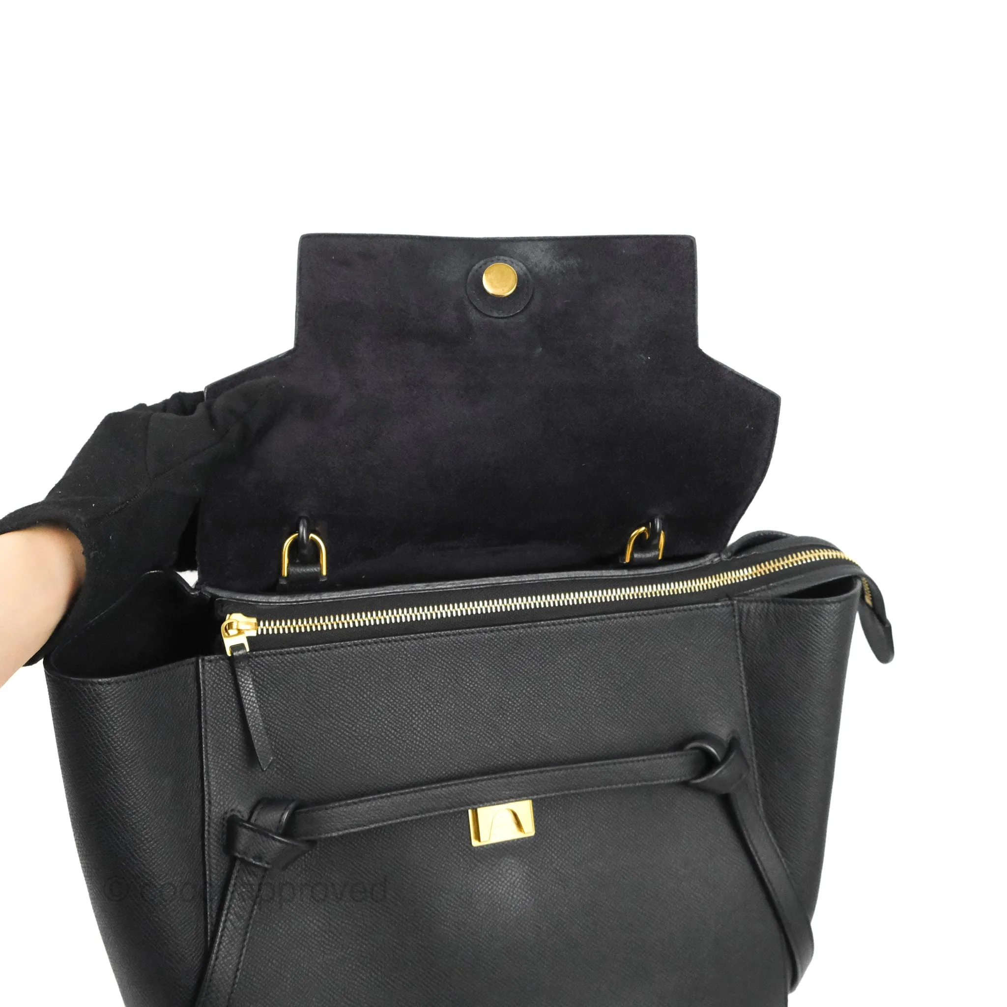 Celine Mini Belt Bag Black Grained Calfskin Gold Hardware