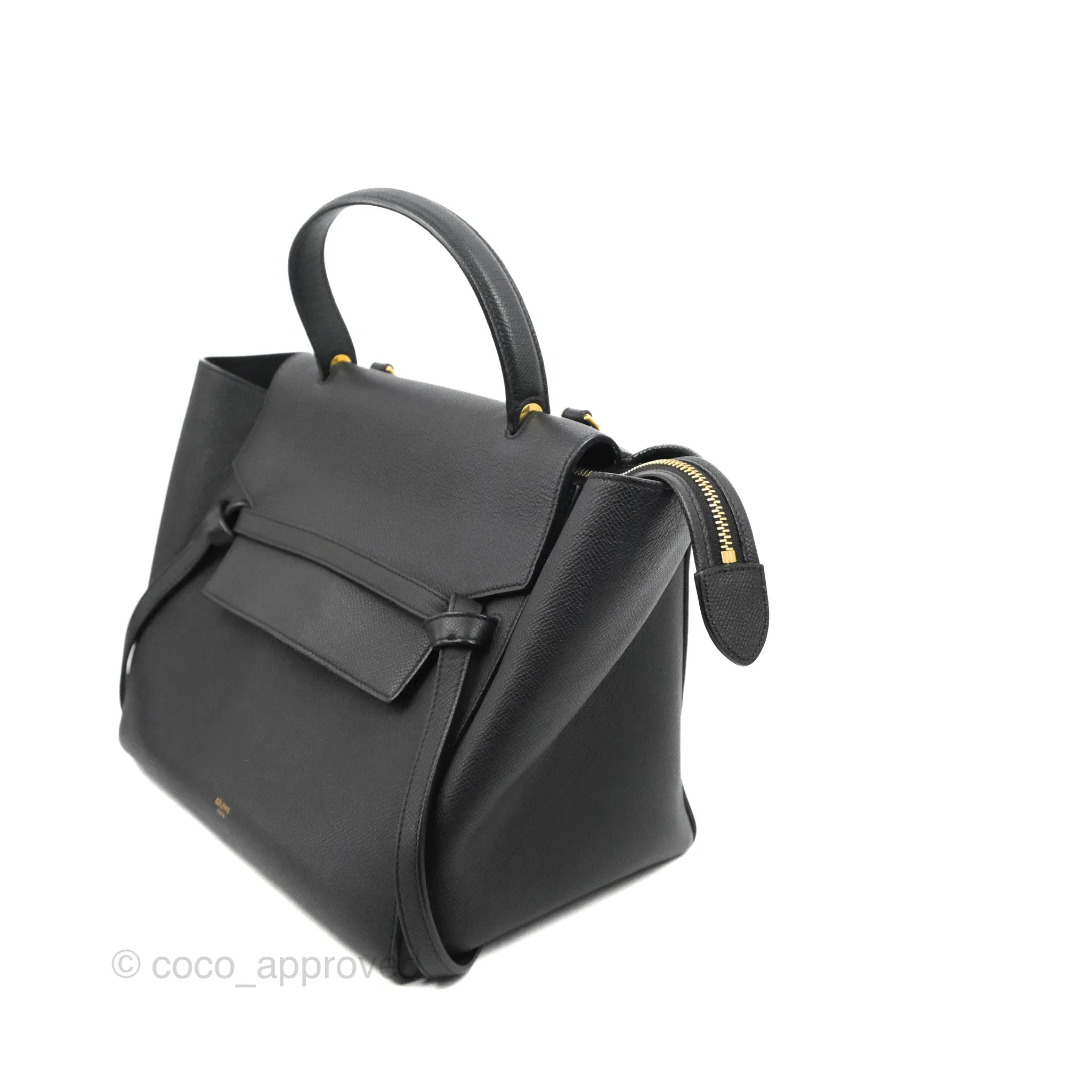 Celine Mini Belt Bag Black Grained Calfskin Gold Hardware