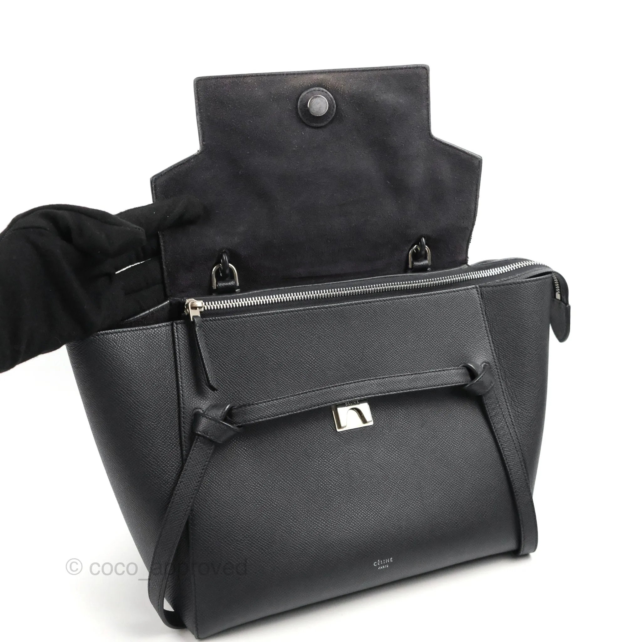 Celine Mini Belt Bag Dark Navy Grained Calfskin Ruthenium Hardware