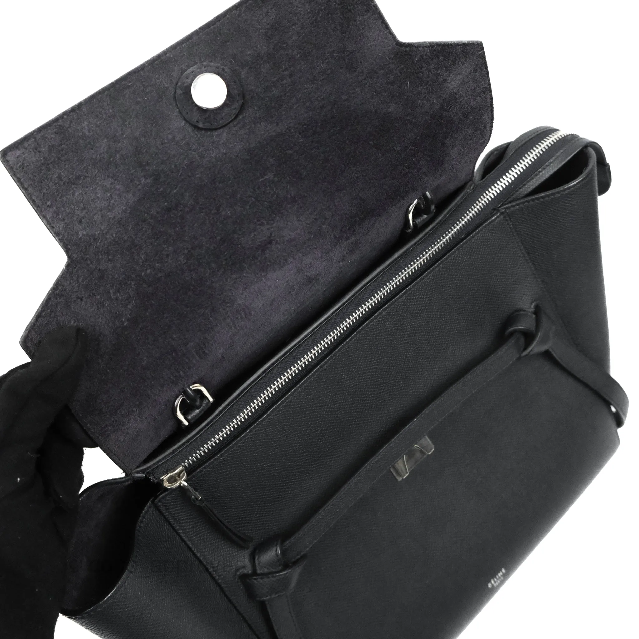 Celine Mini Belt Bag Dark Navy Grained Calfskin Silver Hardware