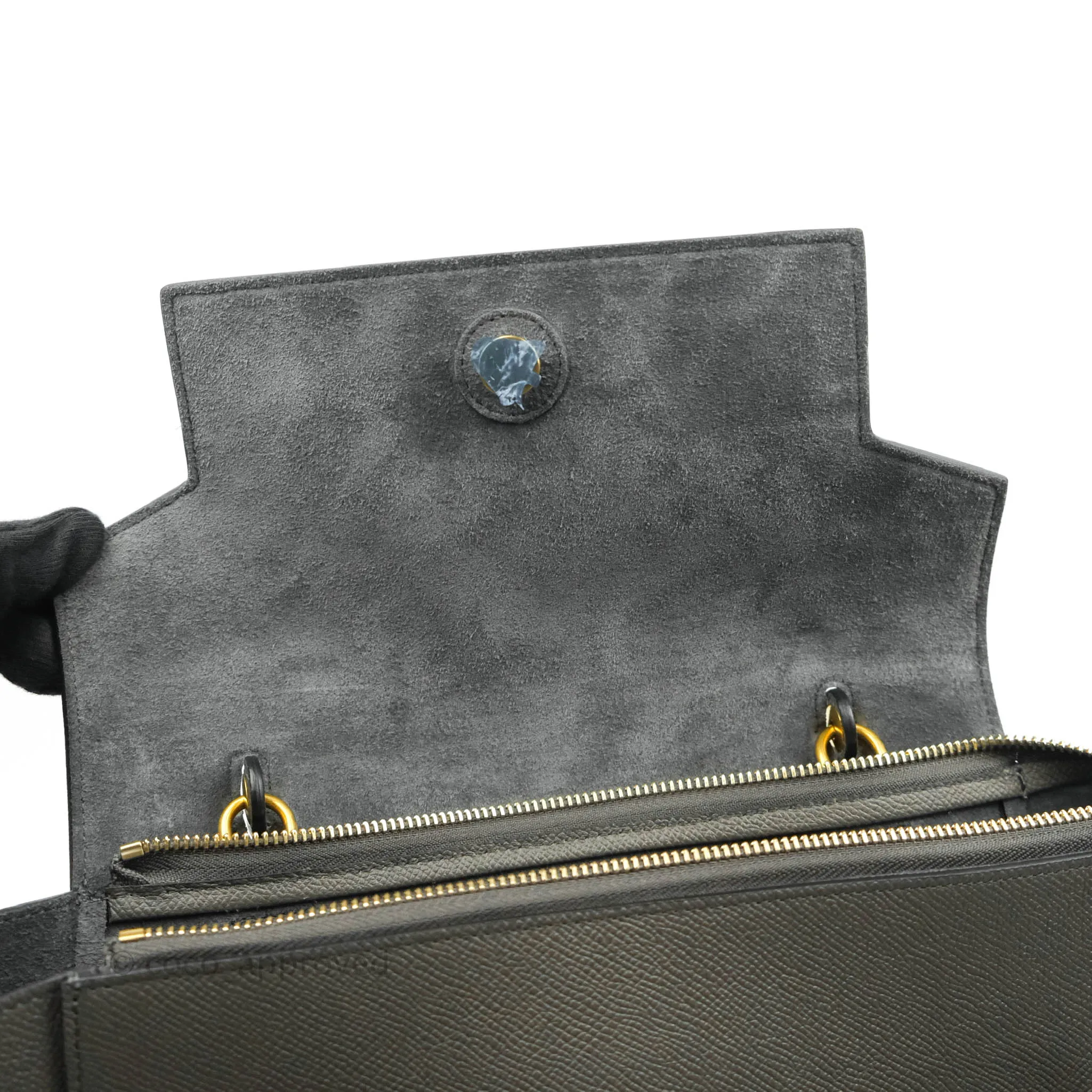 Celine Mini Belt Bag Grey Grained Calfskin Gold Hardware