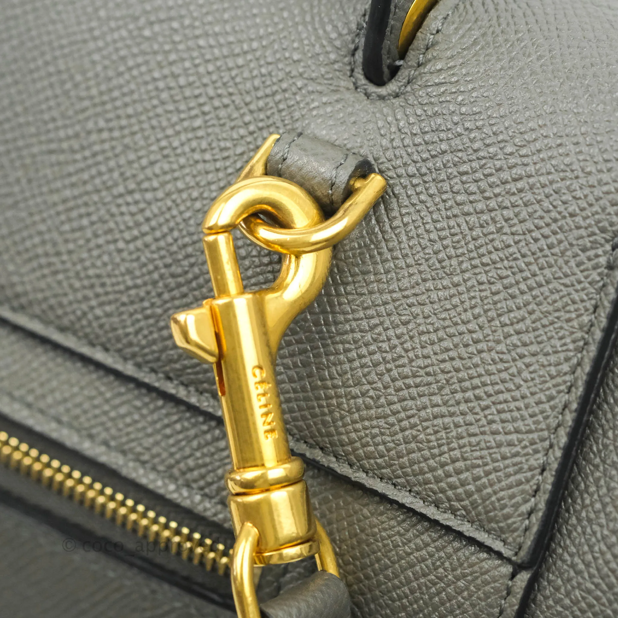 Celine Mini Belt Bag Grey Grained Calfskin Gold Hardware