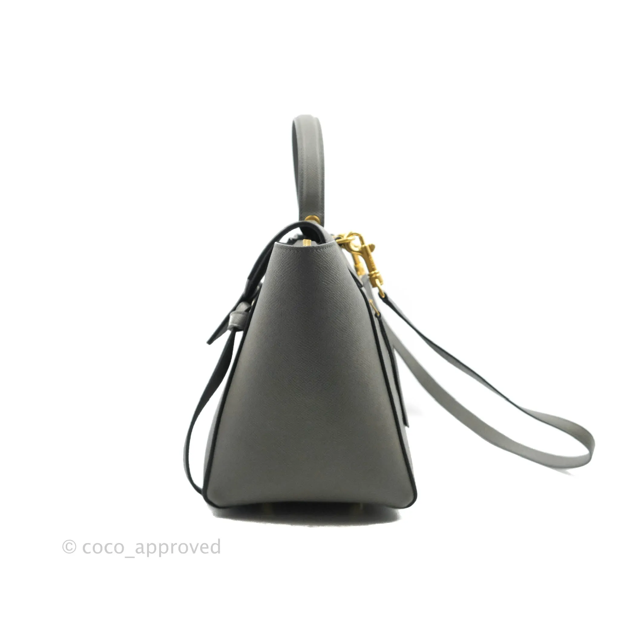 Celine Mini Belt Bag Grey Grained Calfskin Gold Hardware