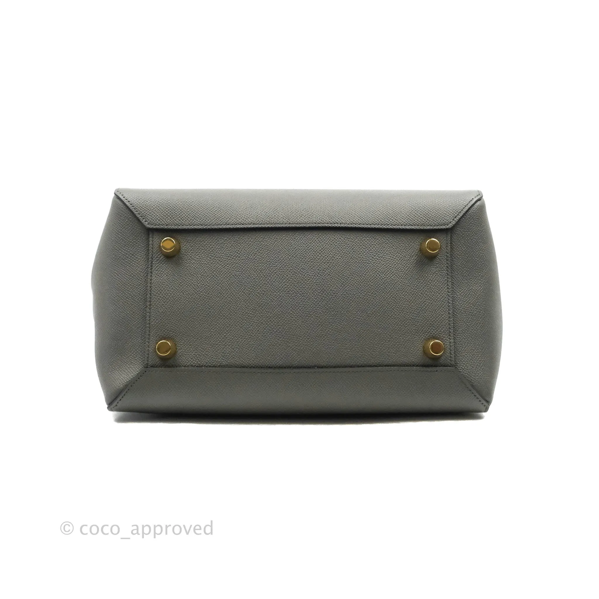 Celine Mini Belt Bag Grey Grained Calfskin Gold Hardware
