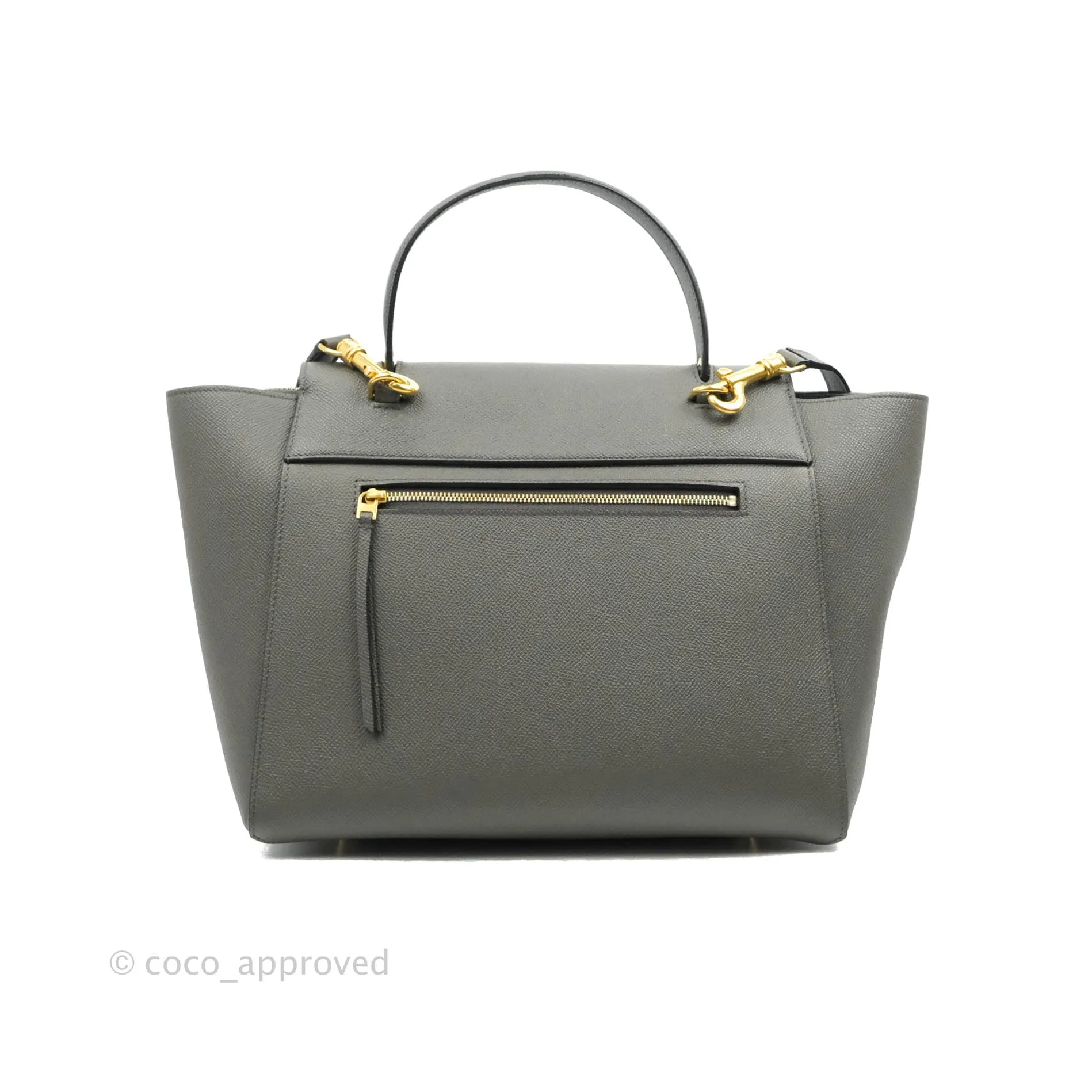 Celine Mini Belt Bag Grey Grained Calfskin Gold Hardware