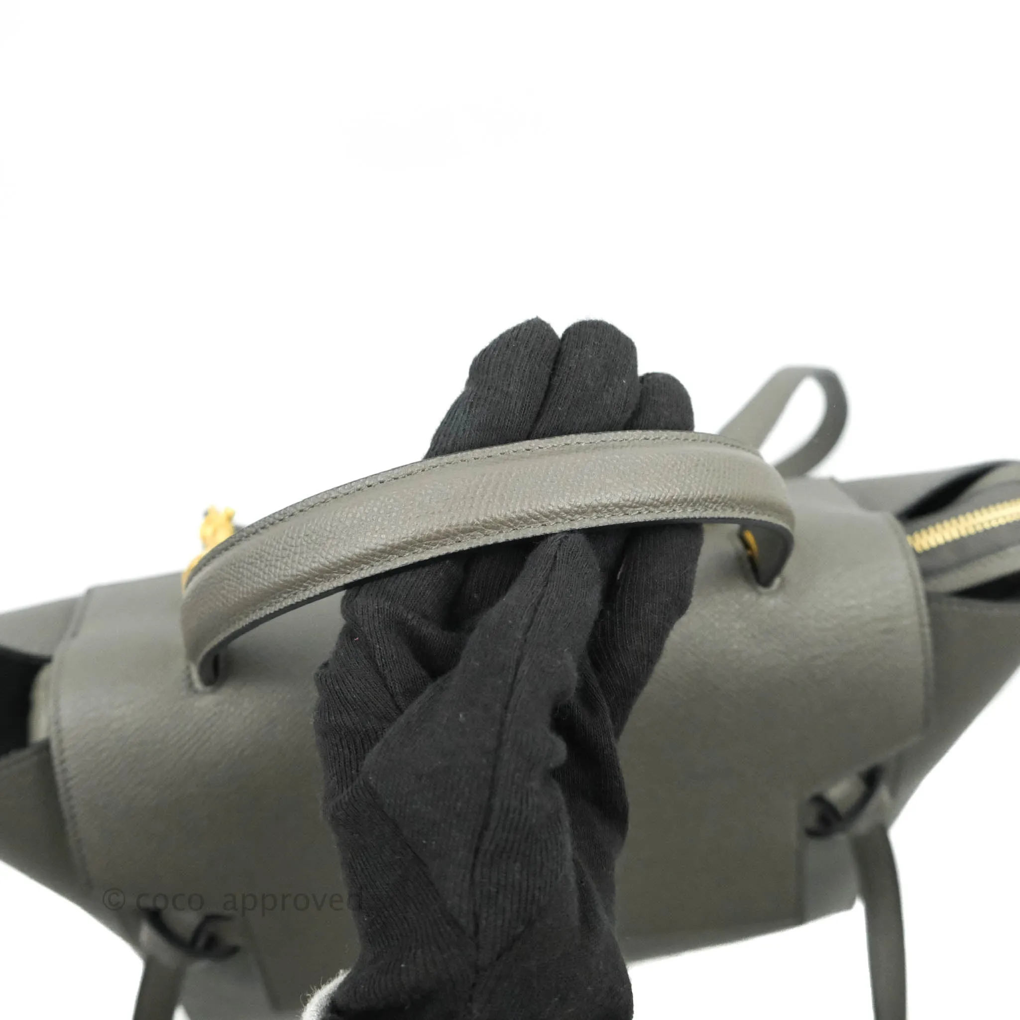 Celine Mini Belt Bag Grey Grained Calfskin Gold Hardware