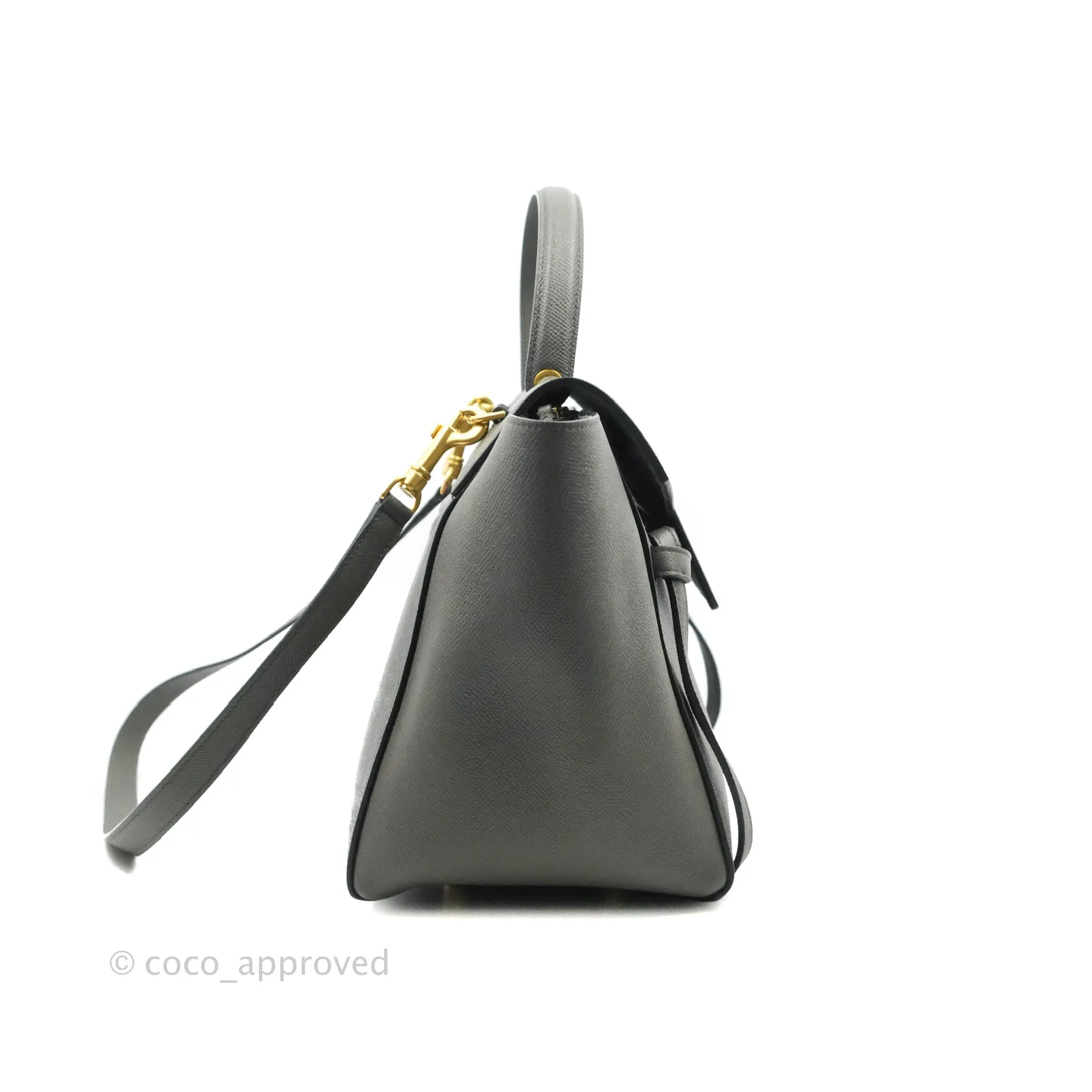 Celine Mini Belt Bag Grey Grained Calfskin Gold Hardware