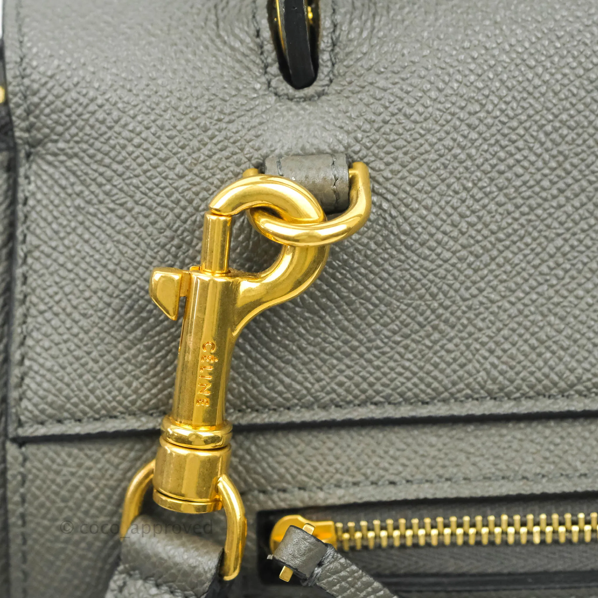 Celine Mini Belt Bag Grey Grained Calfskin Gold Hardware