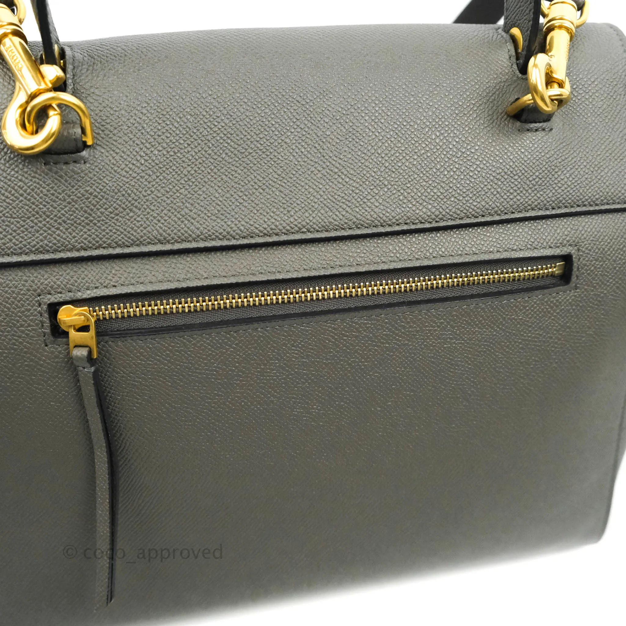 Celine Mini Belt Bag Grey Grained Calfskin Gold Hardware