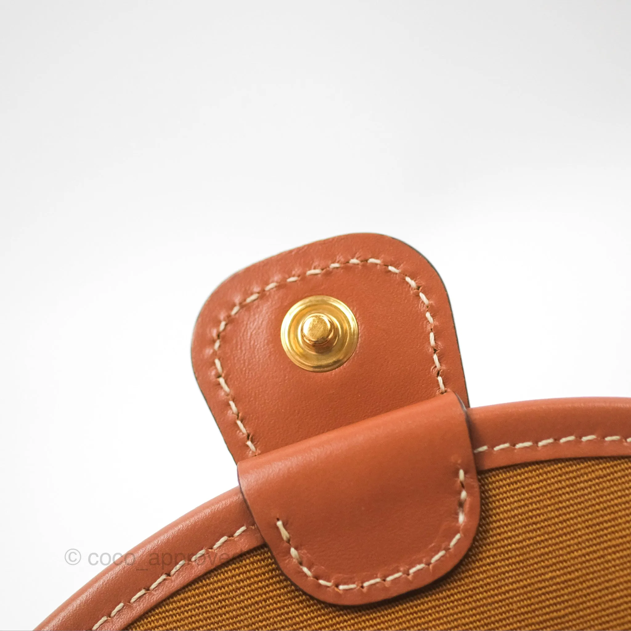 Celine Mini Besace Triomphe Canvas Calfskin Tan
