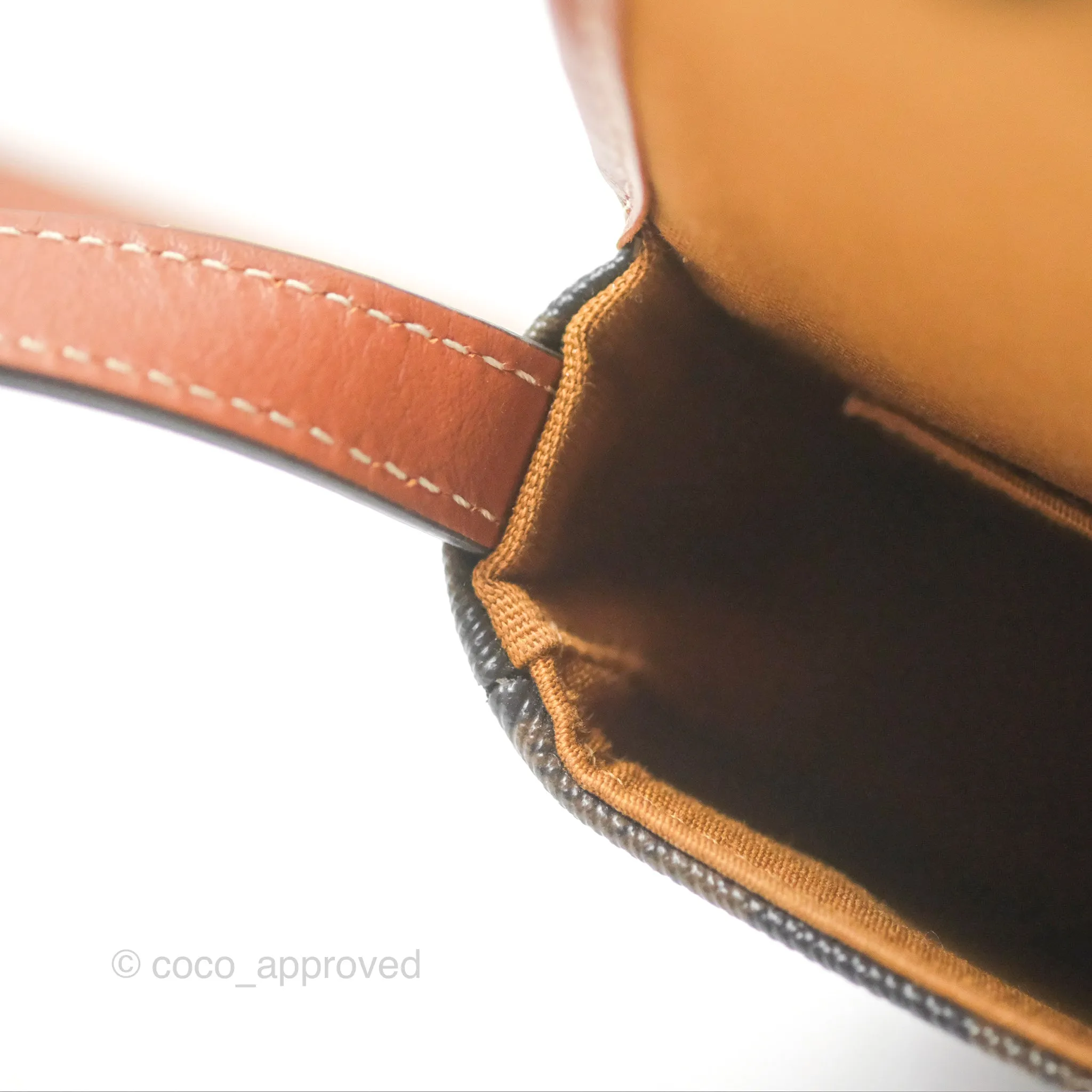 Celine Mini Besace Triomphe Canvas Calfskin Tan