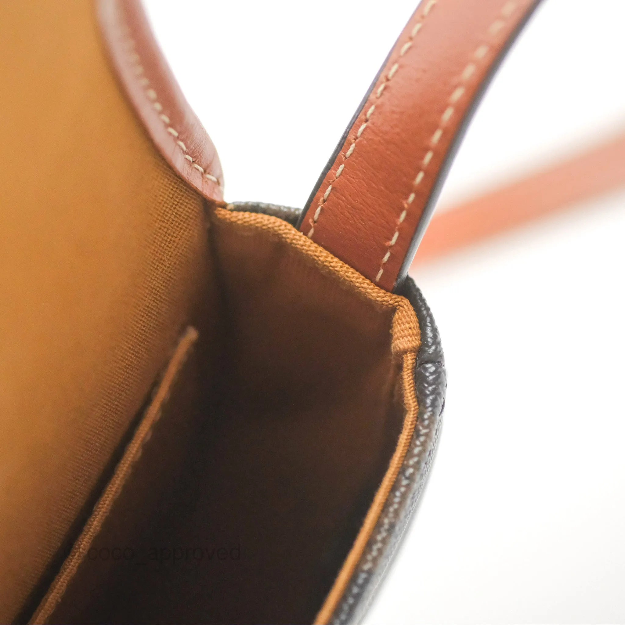 Celine Mini Besace Triomphe Canvas Calfskin Tan