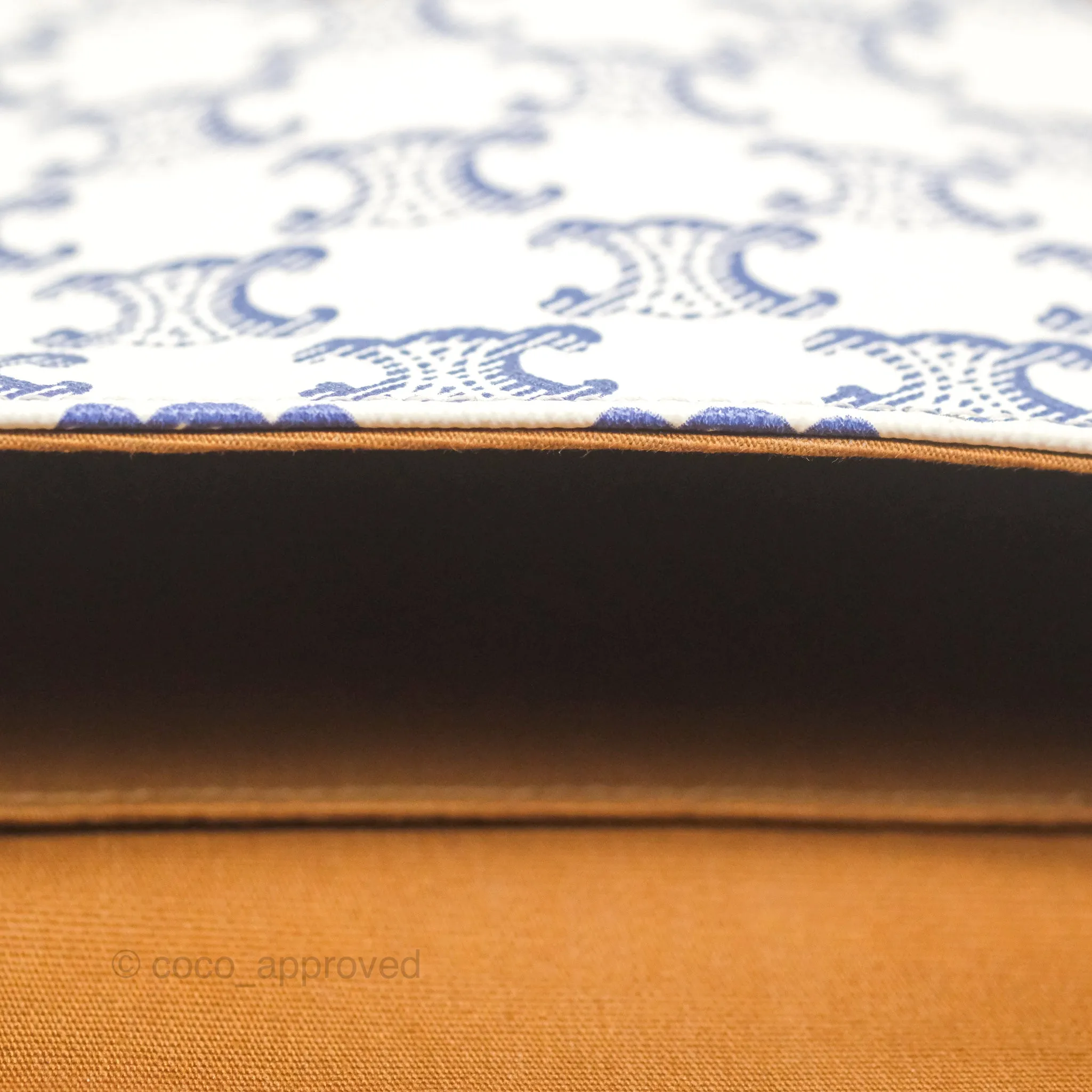 Celine Mini Besace Triomphe Embroidery Calfskin White/ Blue