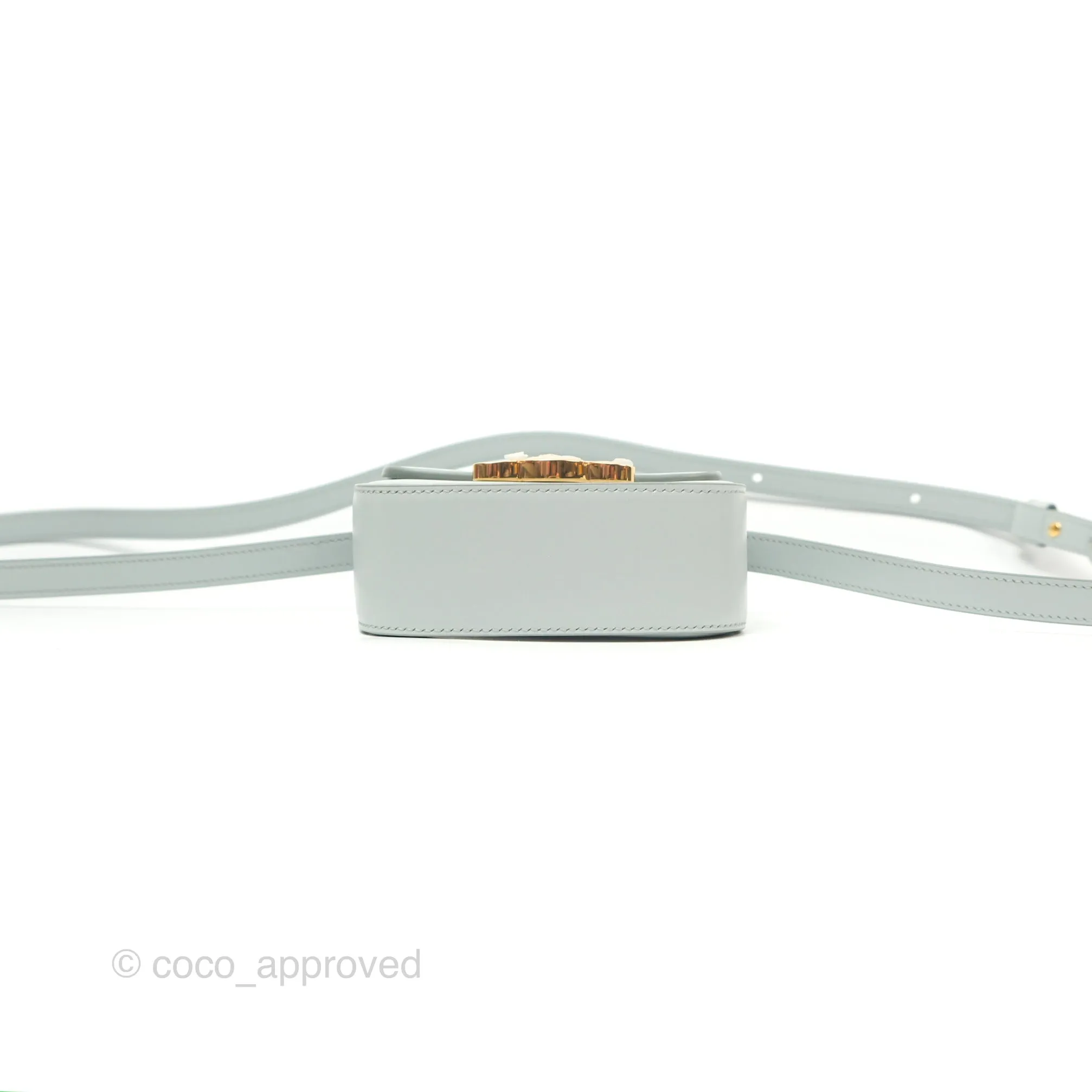 Celine Mini Claude Triomphe Bag Shiny Calfskin Soft Blue