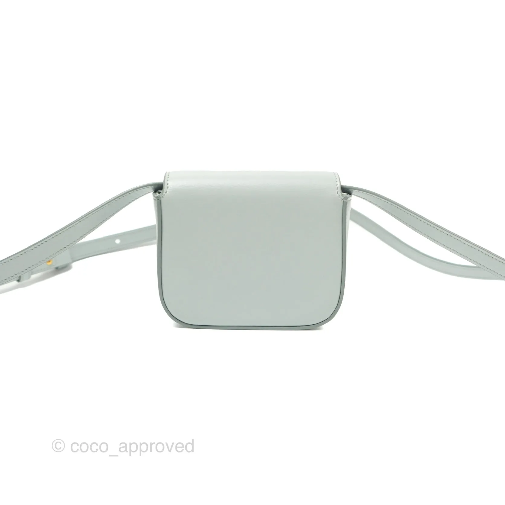 Celine Mini Claude Triomphe Bag Shiny Calfskin Soft Blue