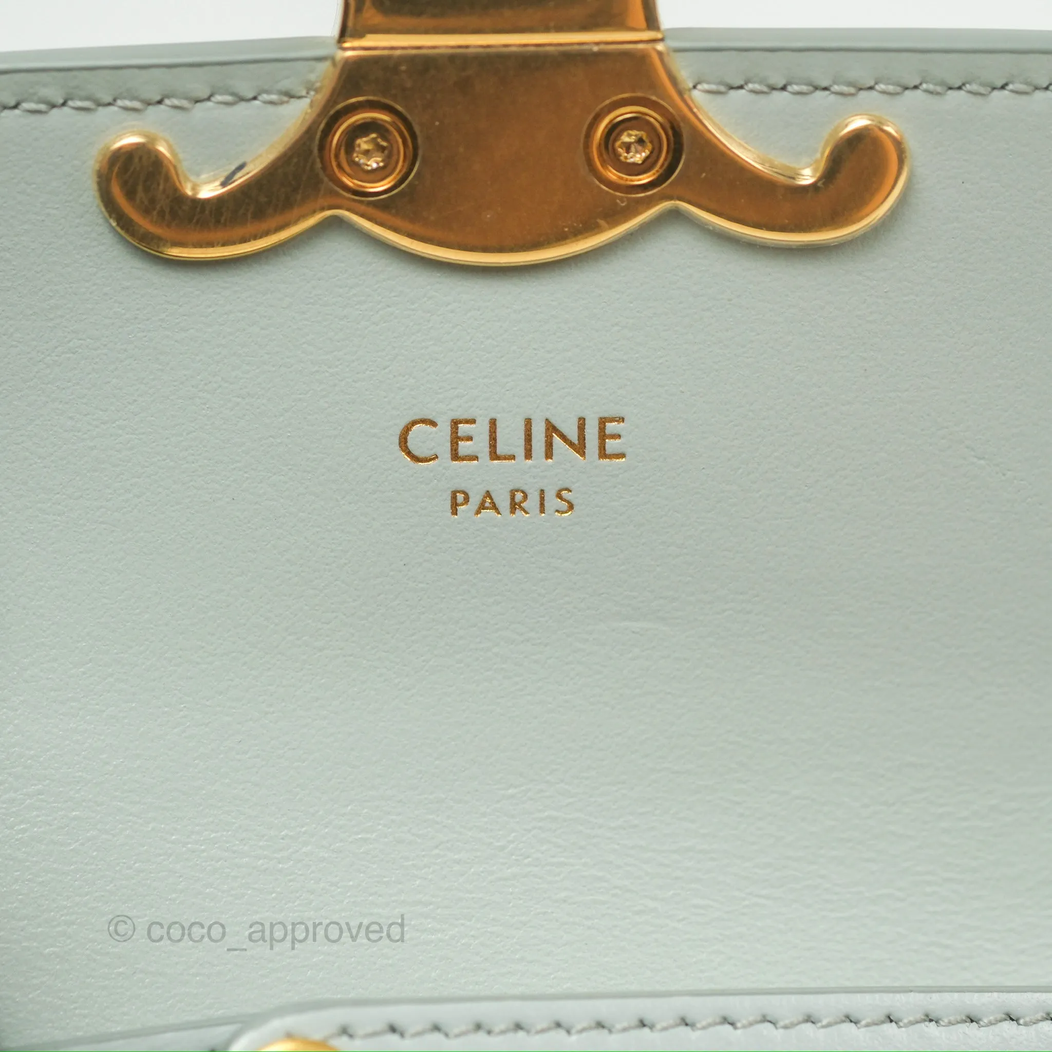 Celine Mini Claude Triomphe Bag Shiny Calfskin Soft Blue