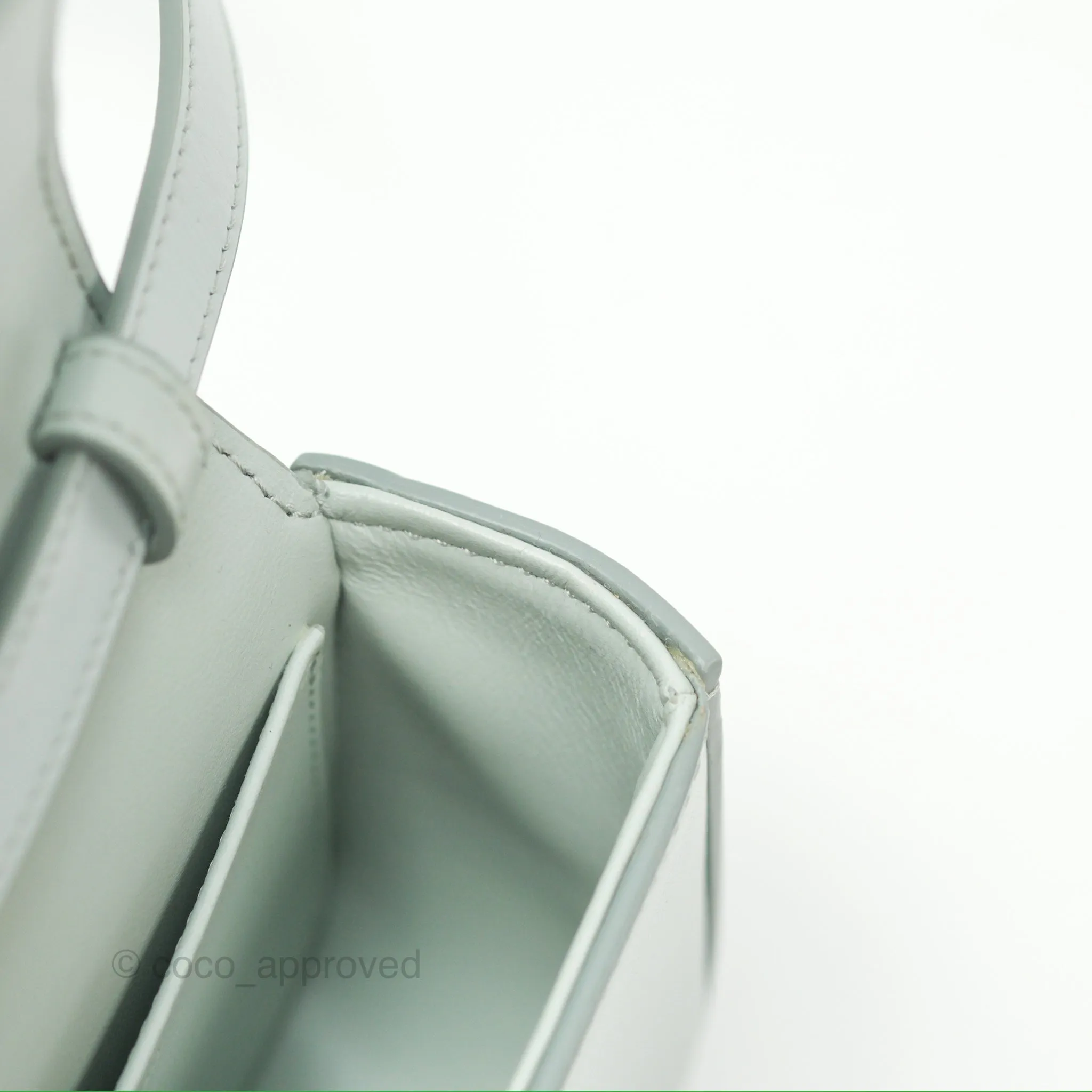 Celine Mini Claude Triomphe Bag Shiny Calfskin Soft Blue