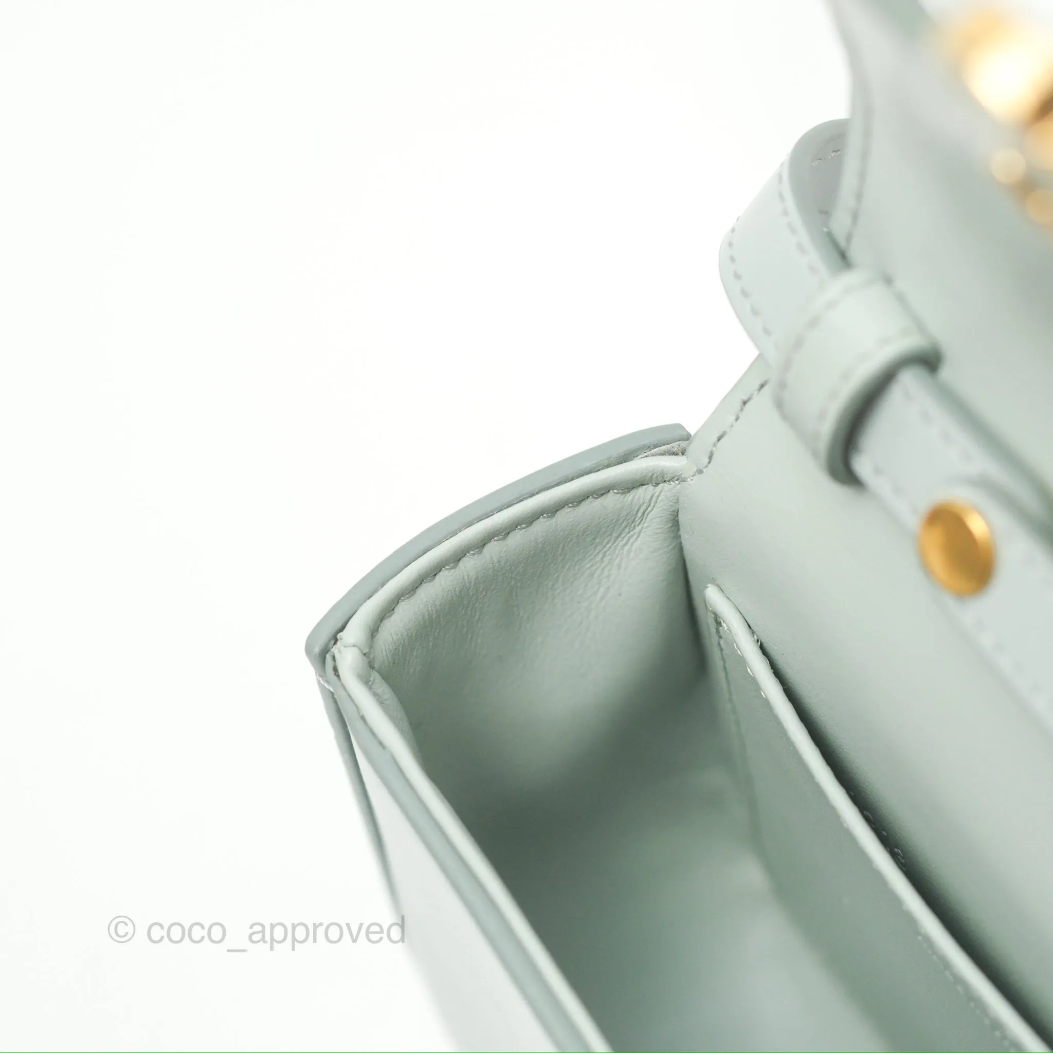 Celine Mini Claude Triomphe Bag Shiny Calfskin Soft Blue