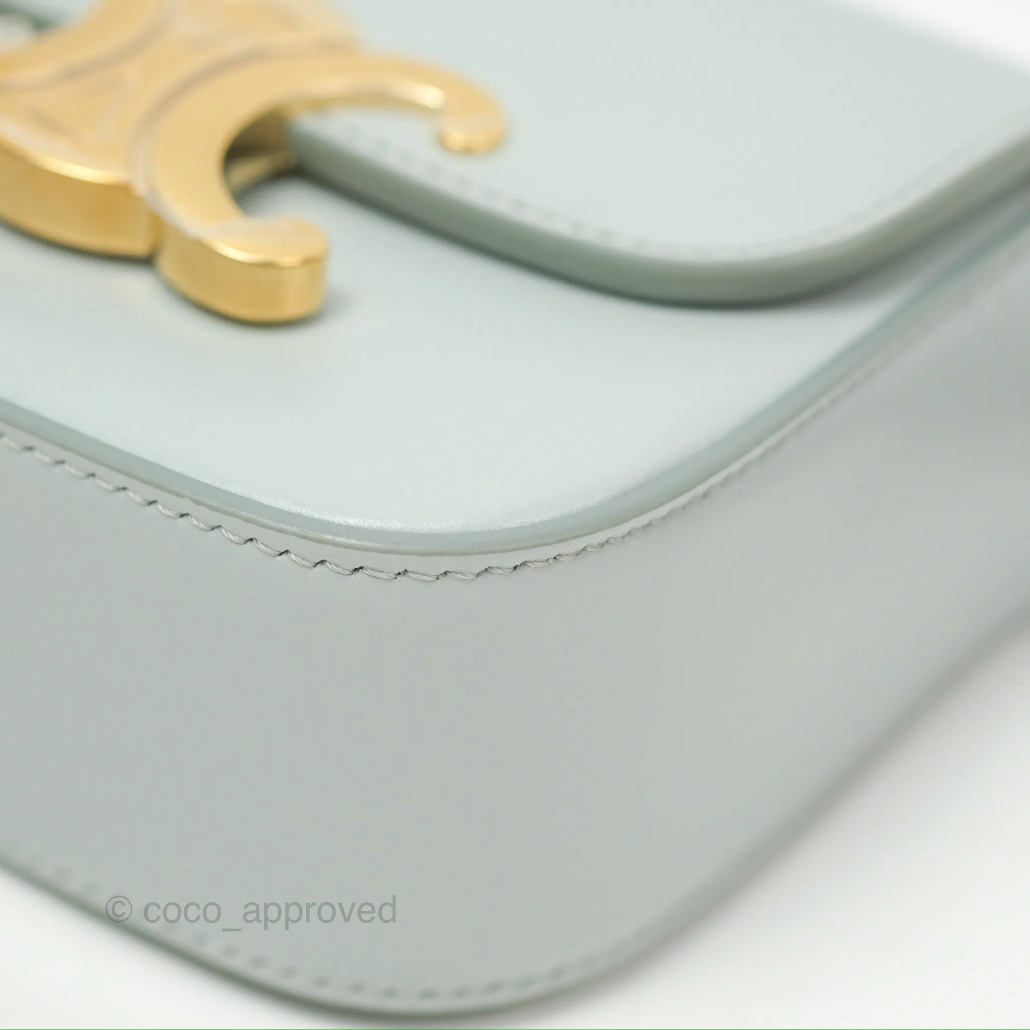Celine Mini Claude Triomphe Bag Shiny Calfskin Soft Blue