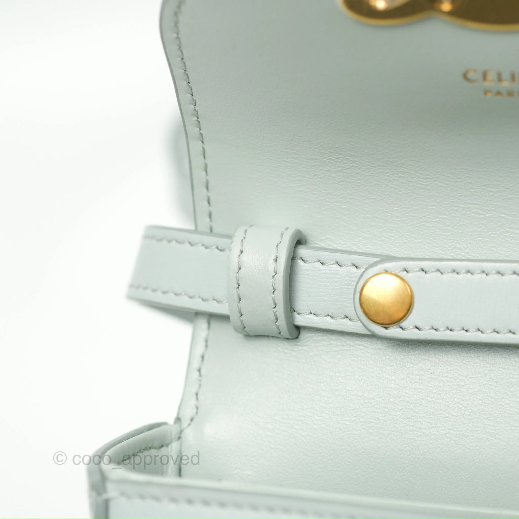 Celine Mini Claude Triomphe Bag Shiny Calfskin Soft Blue