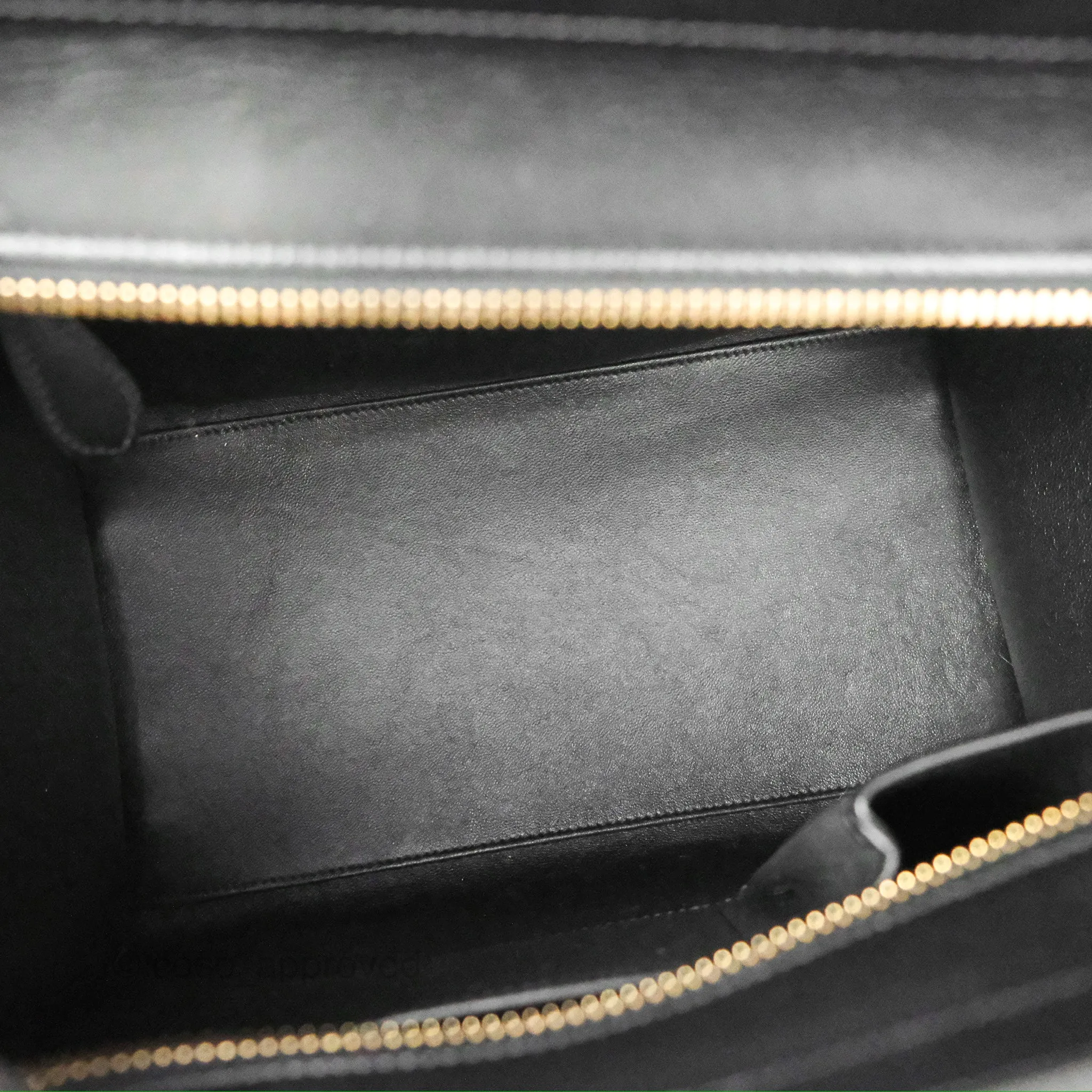 Celine Mini Luggage Bag Black/Brown/Ivory Calfskin