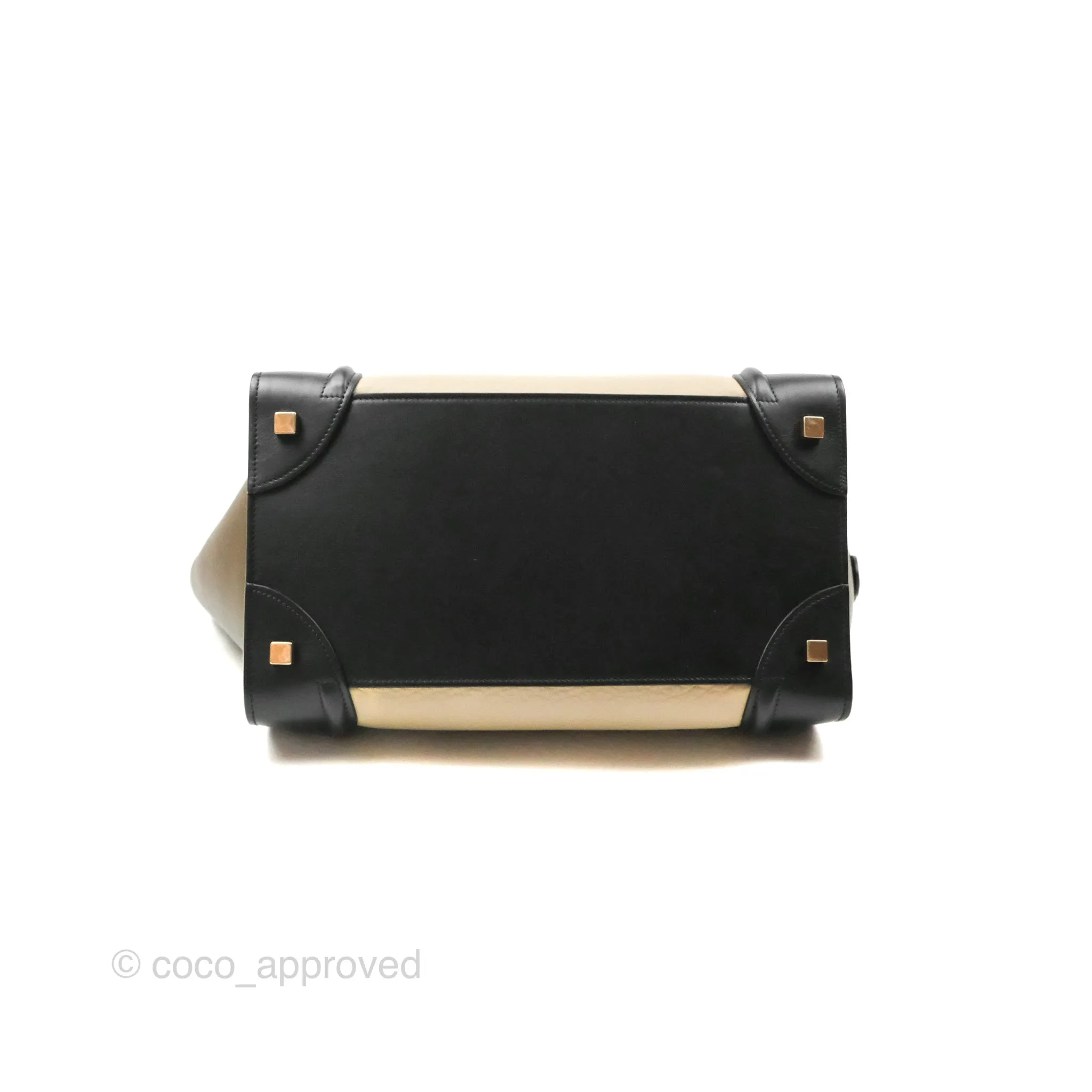 Celine Mini Luggage Bag Black/Brown/Ivory Calfskin