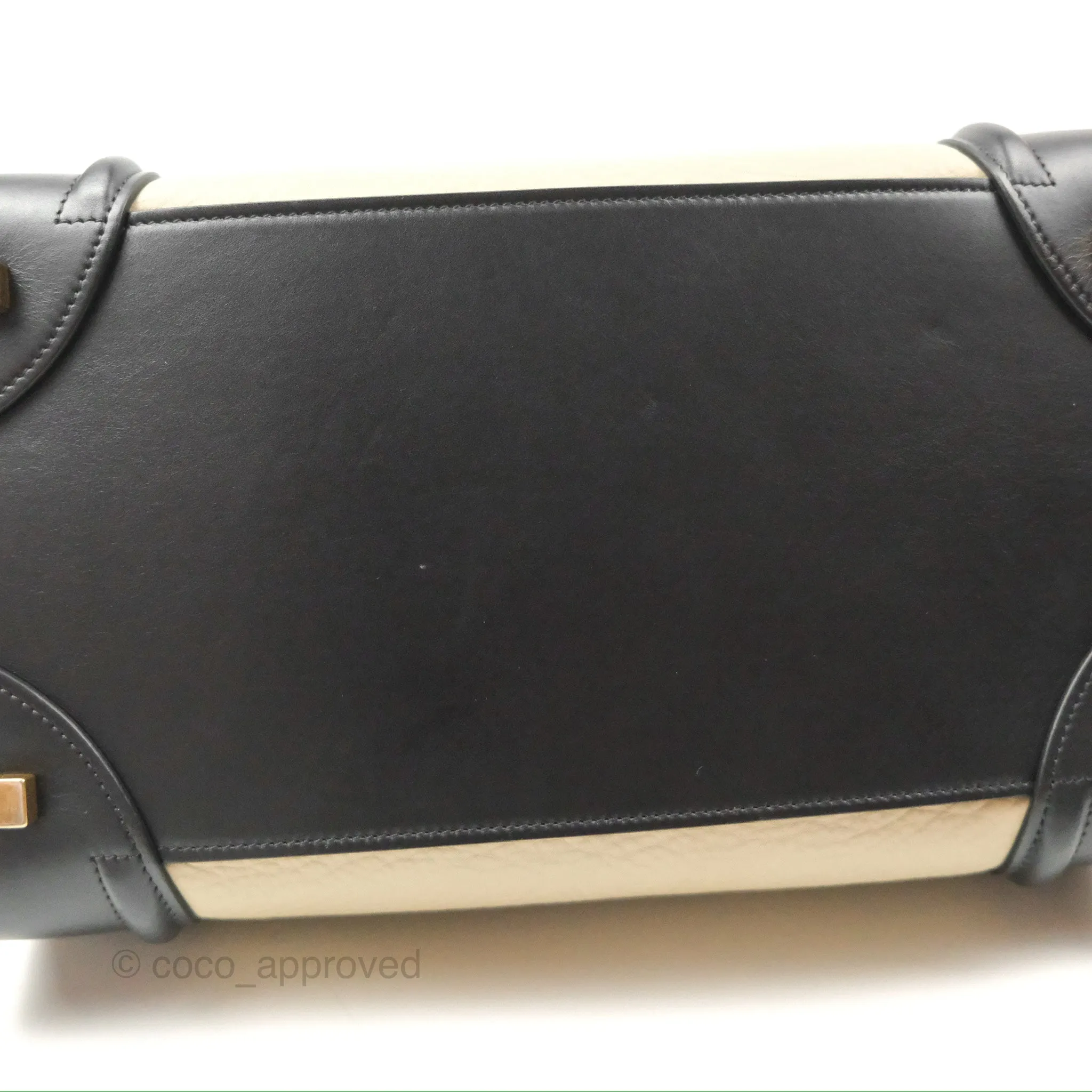 Celine Mini Luggage Bag Black/Brown/Ivory Calfskin
