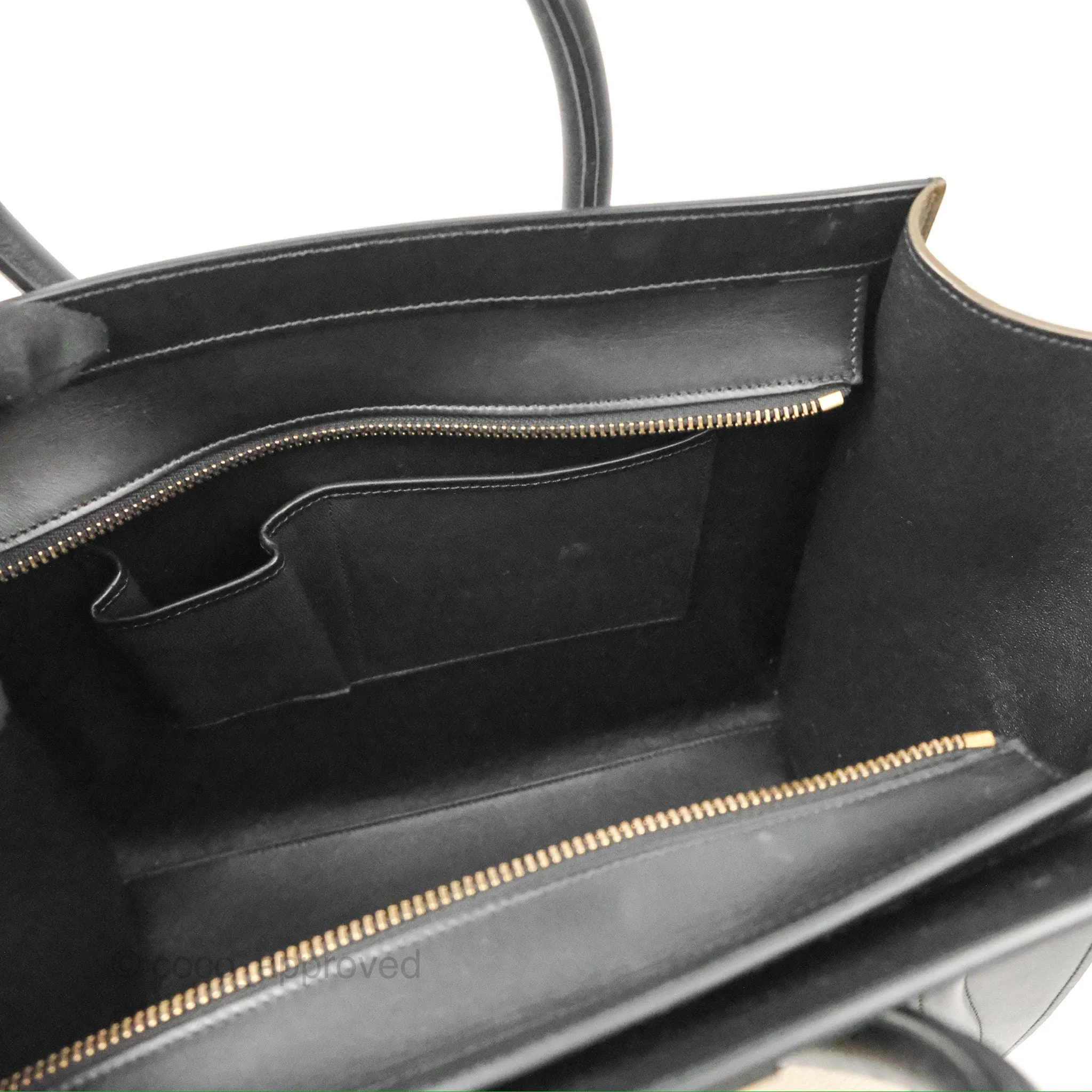 Celine Mini Luggage Bag Black/Brown/Ivory Calfskin