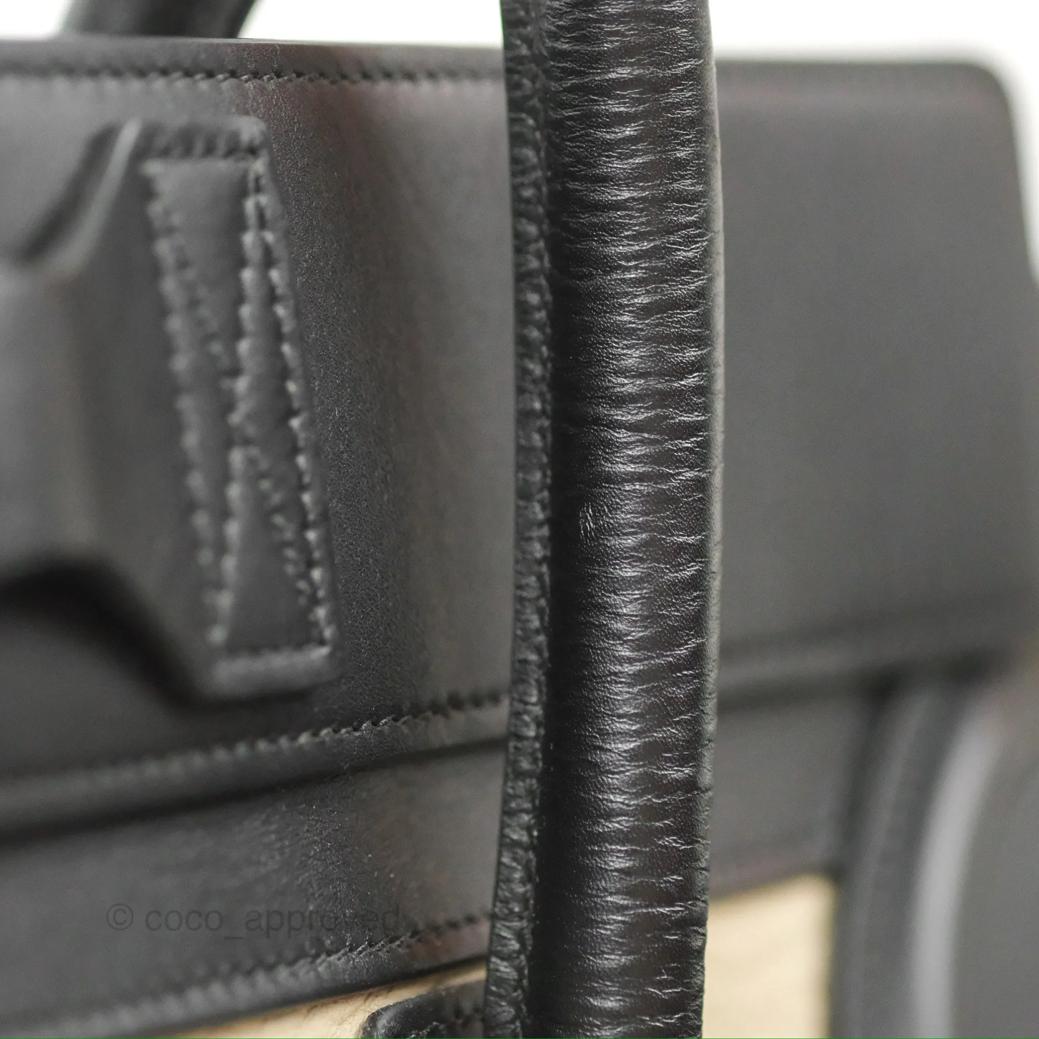 Celine Mini Luggage Bag Black/Brown/Ivory Calfskin