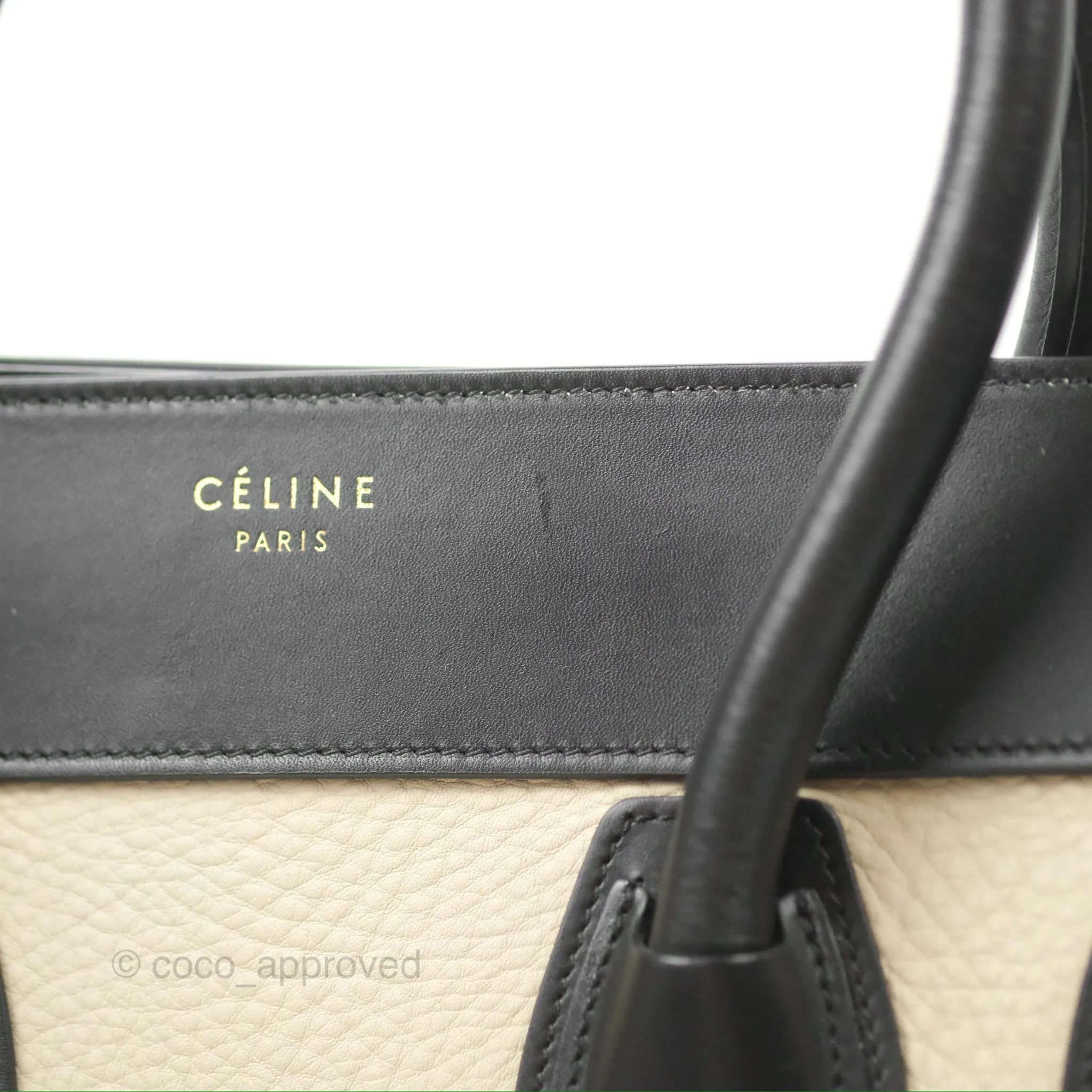 Celine Mini Luggage Bag Black/Brown/Ivory Calfskin