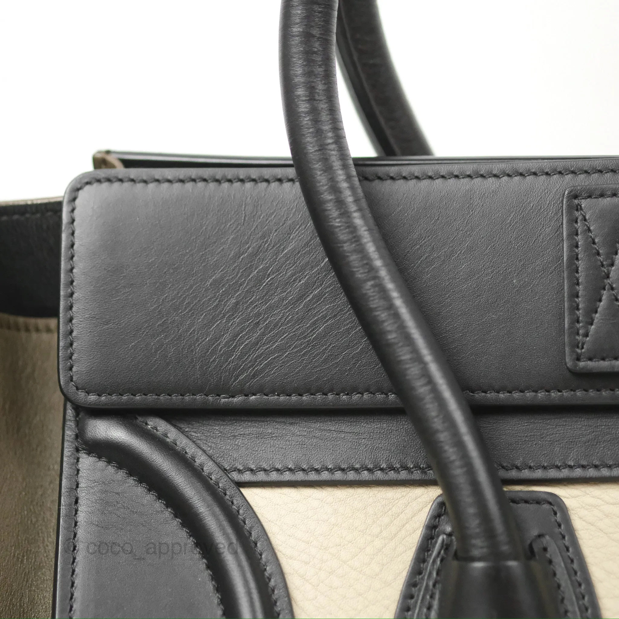 Celine Mini Luggage Bag Black/Brown/Ivory Calfskin