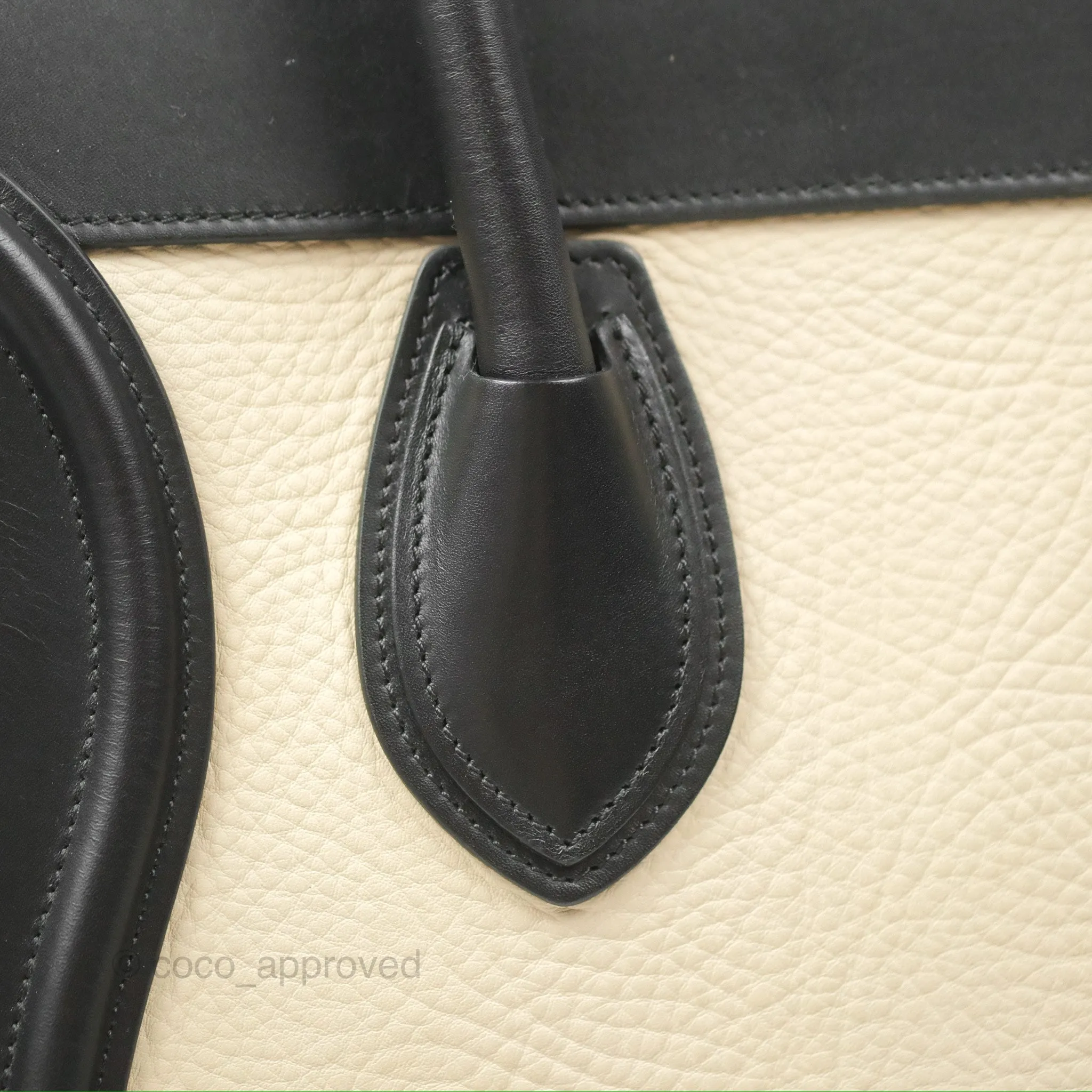 Celine Mini Luggage Bag Black/Brown/Ivory Calfskin