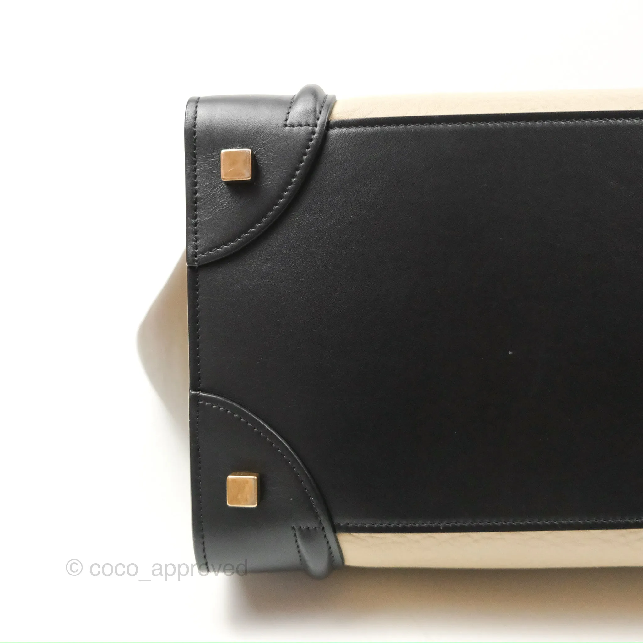 Celine Mini Luggage Bag Black/Brown/Ivory Calfskin