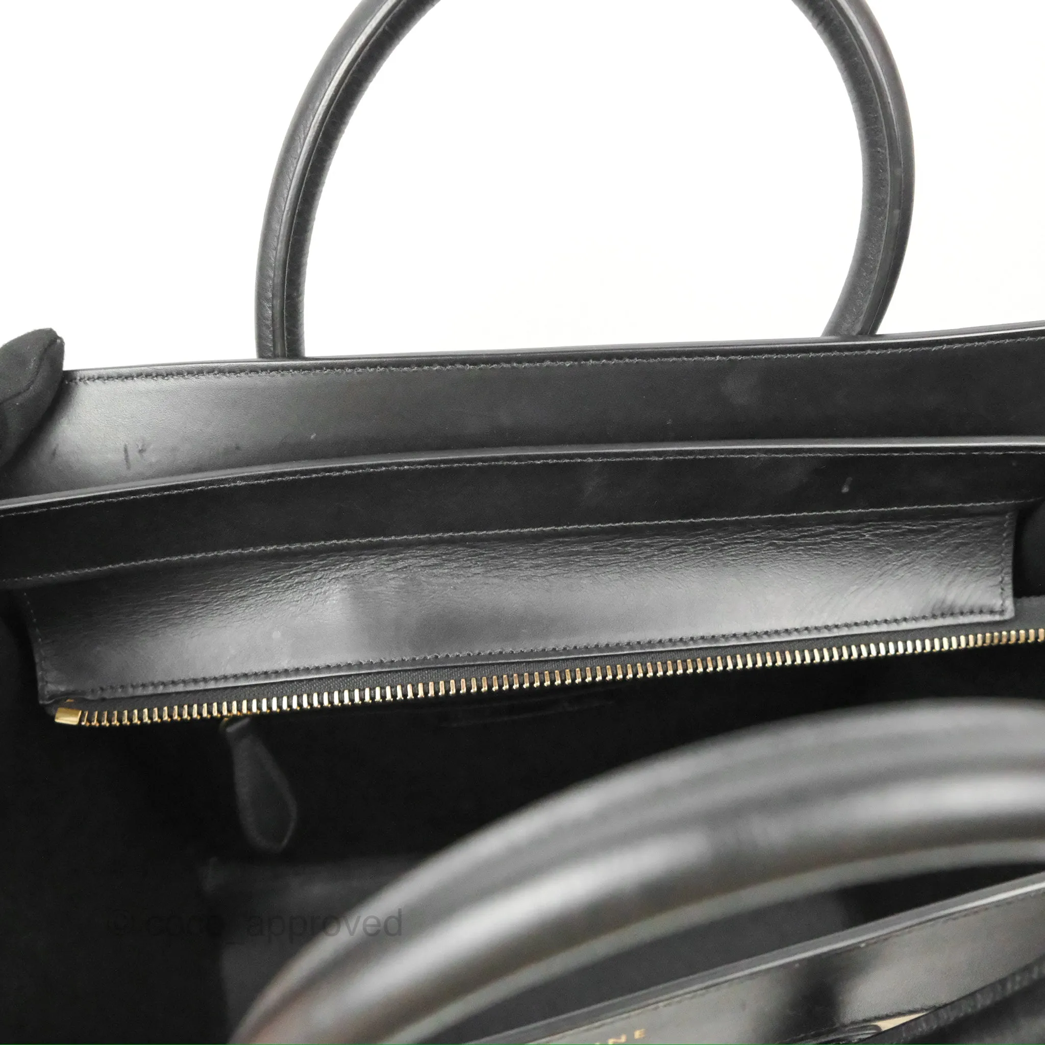 Celine Mini Luggage Bag Black/Brown/Ivory Calfskin