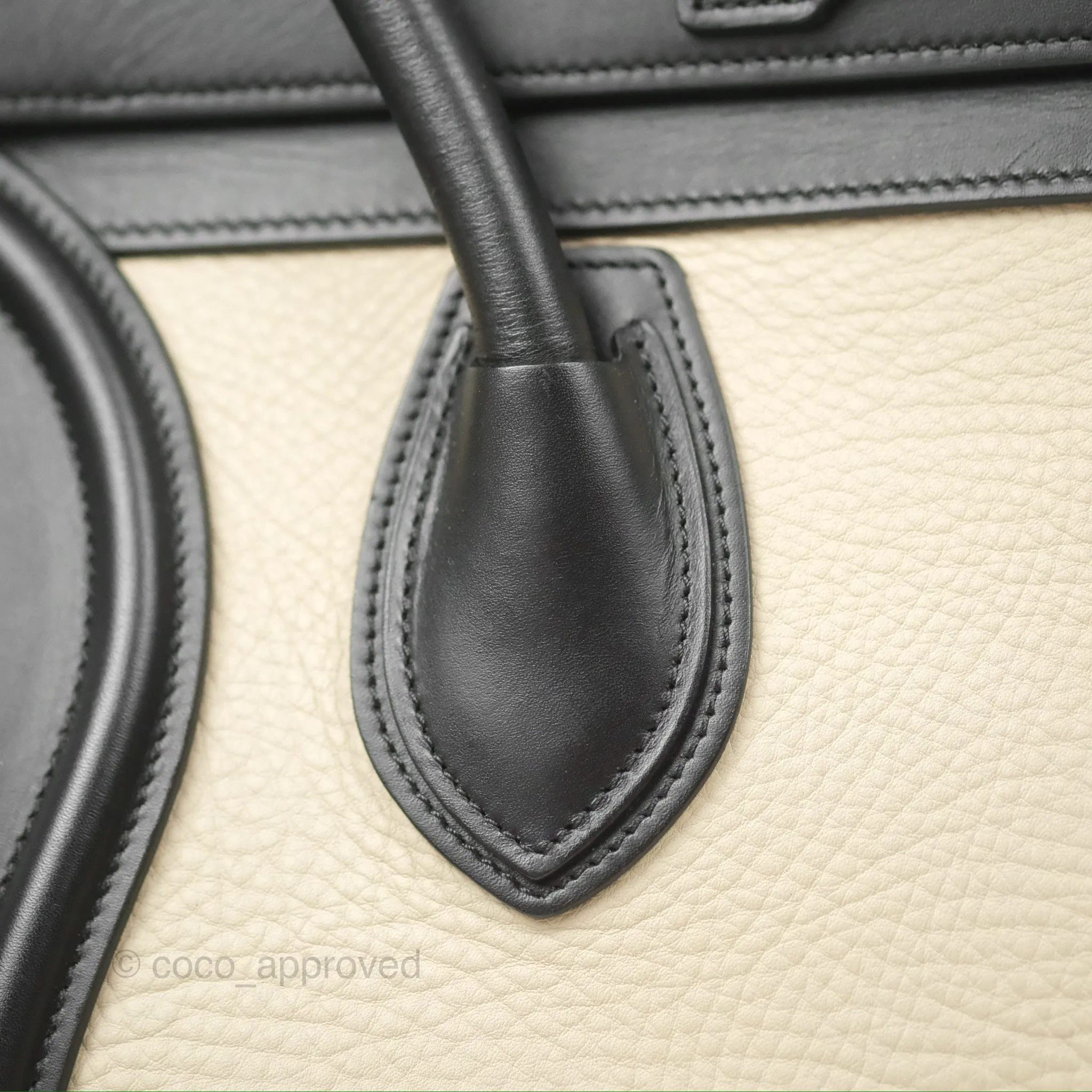 Celine Mini Luggage Bag Black/Brown/Ivory Calfskin