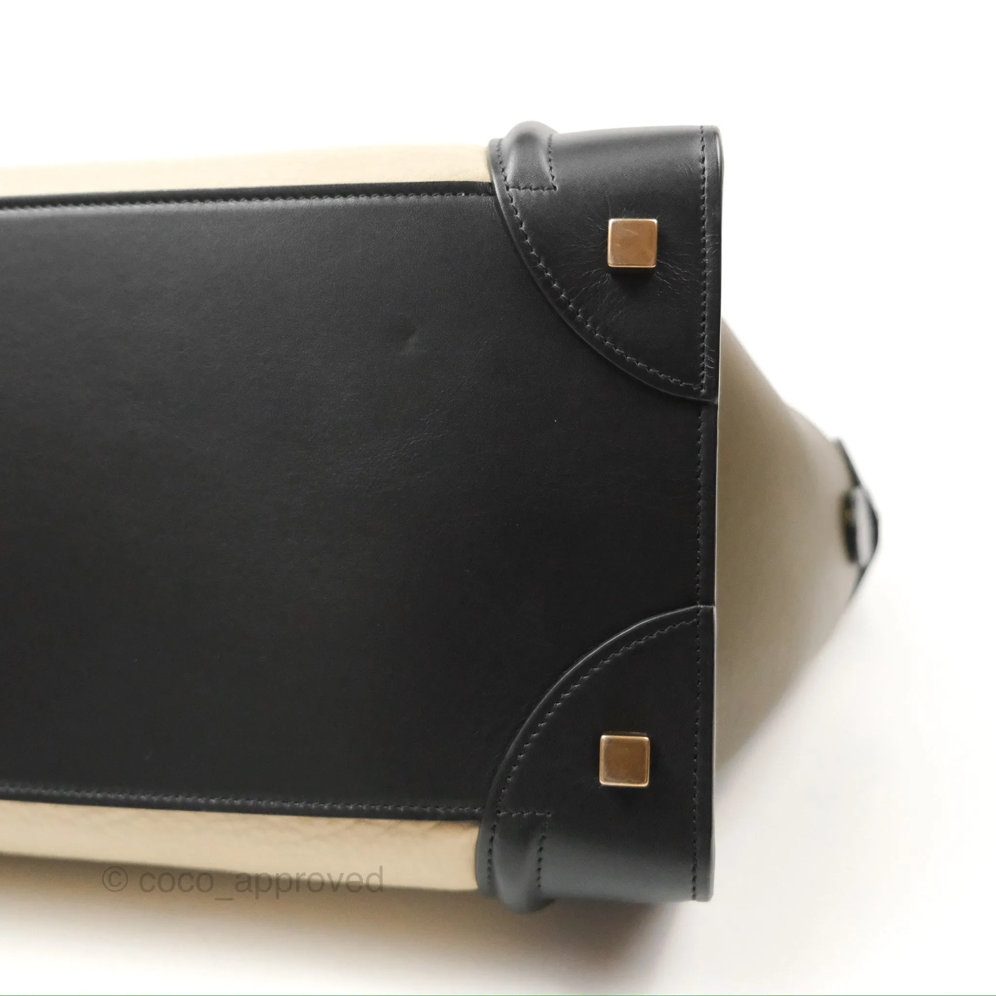 Celine Mini Luggage Bag Black/Brown/Ivory Calfskin