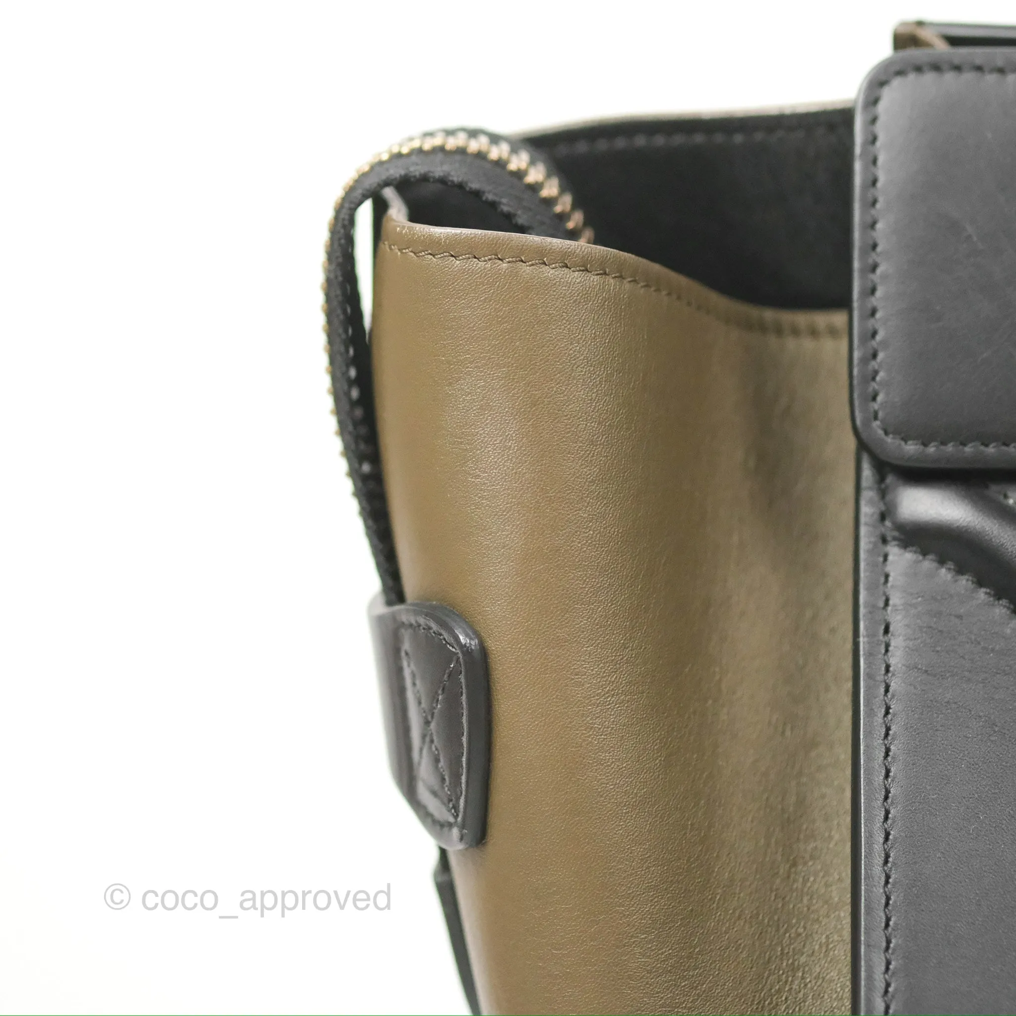 Celine Mini Luggage Bag Black/Brown/Ivory Calfskin