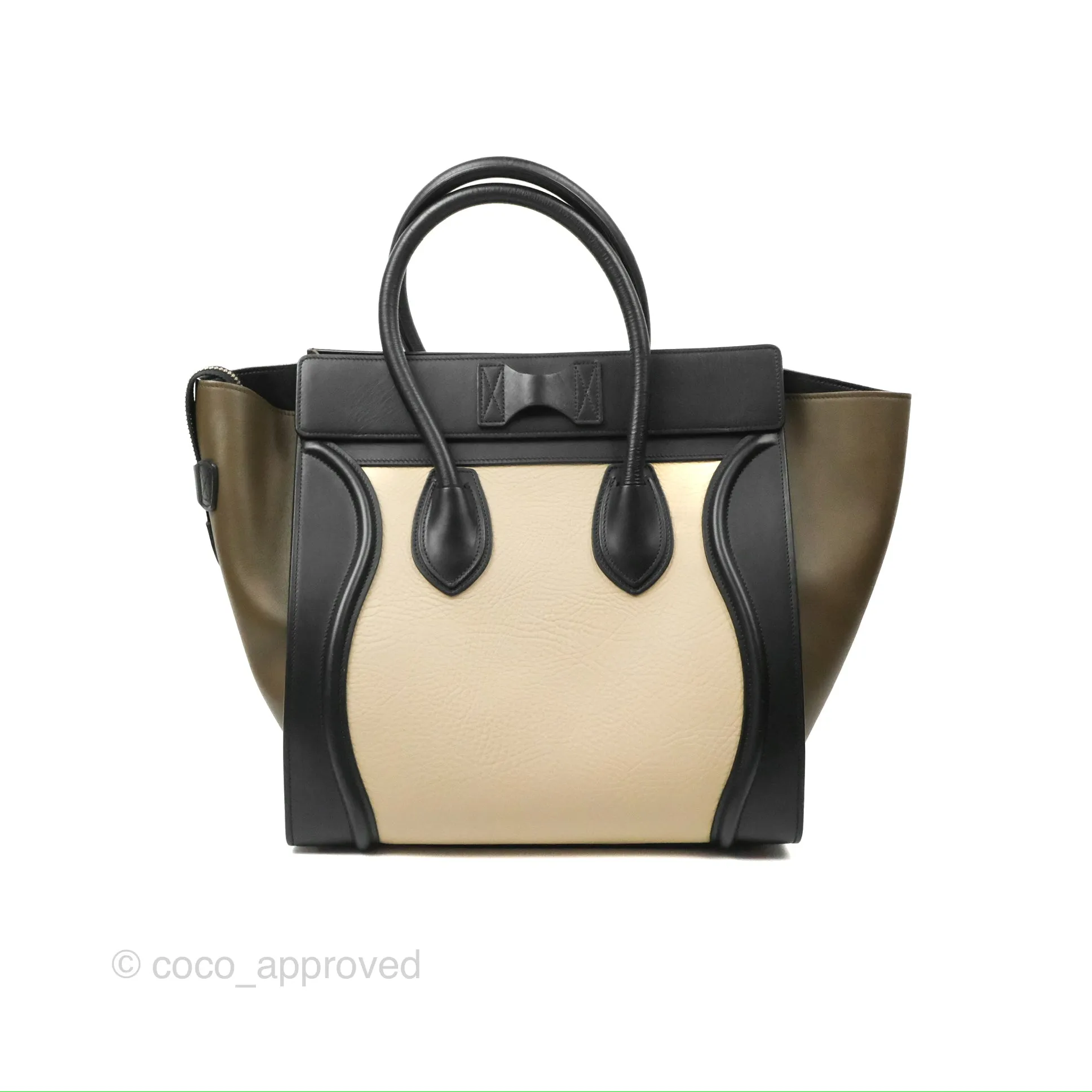 Celine Mini Luggage Bag Black/Brown/Ivory Calfskin