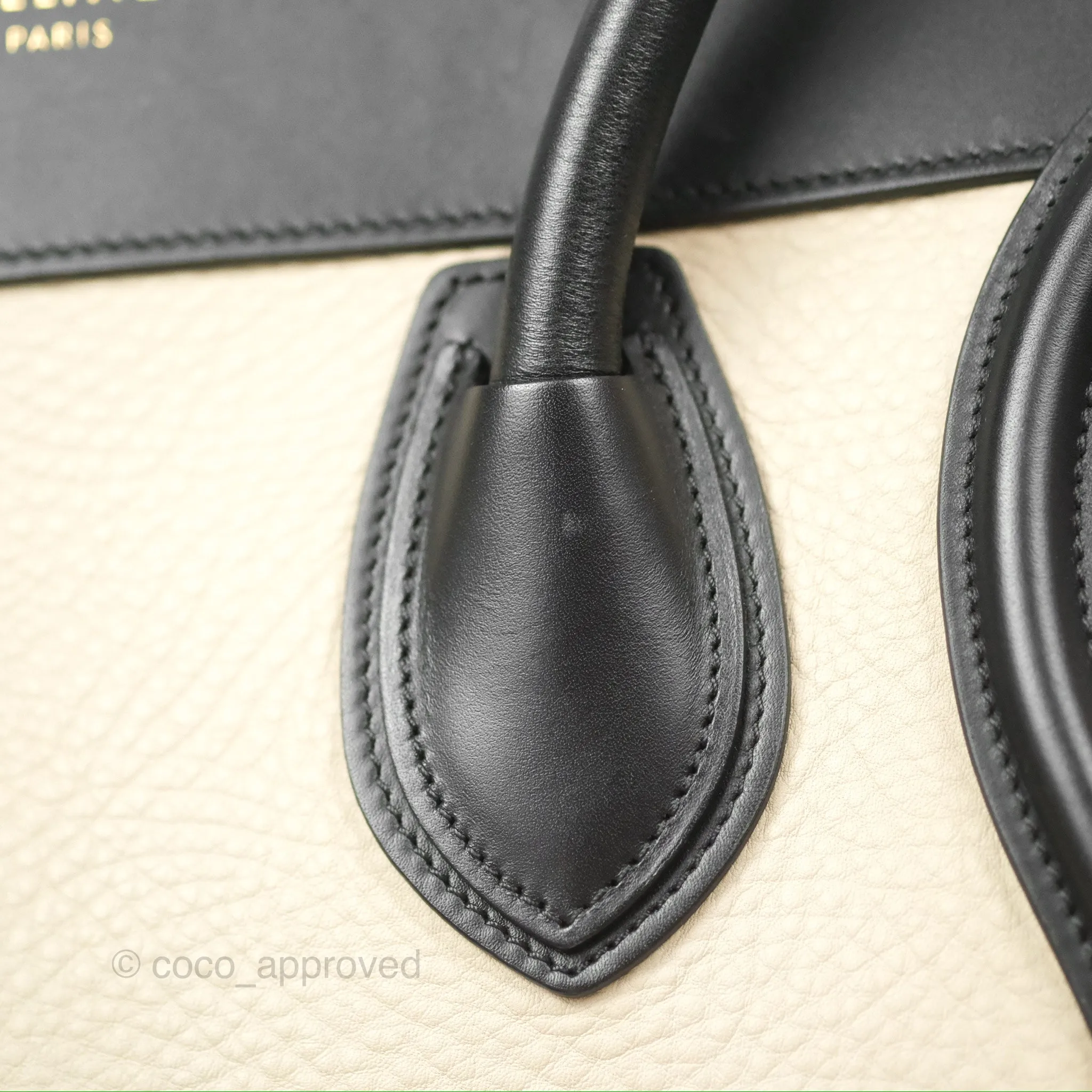 Celine Mini Luggage Bag Black/Brown/Ivory Calfskin