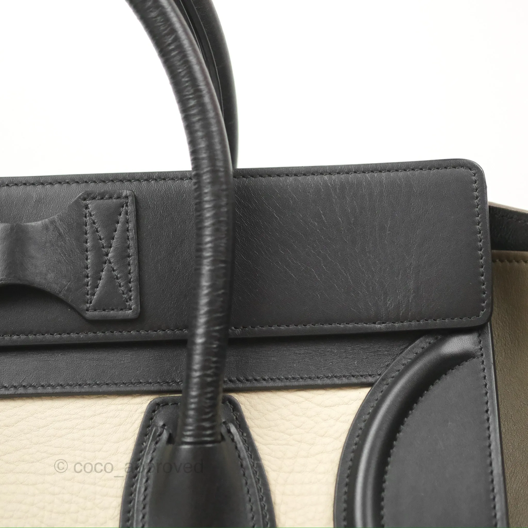 Celine Mini Luggage Bag Black/Brown/Ivory Calfskin