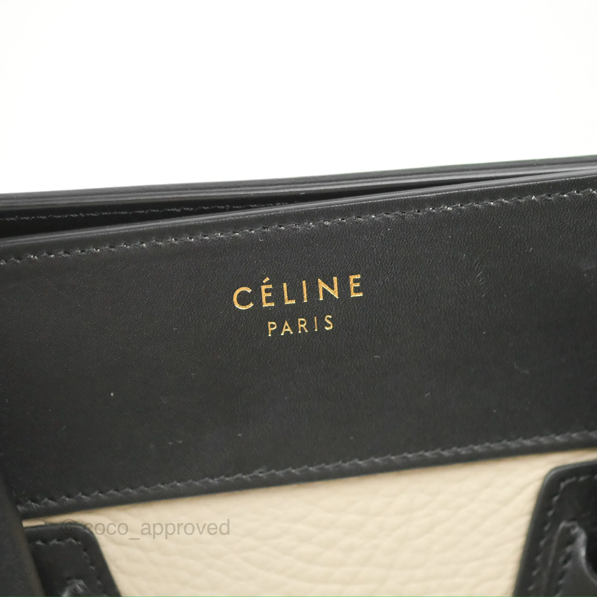 Celine Mini Luggage Bag Black/Brown/Ivory Calfskin