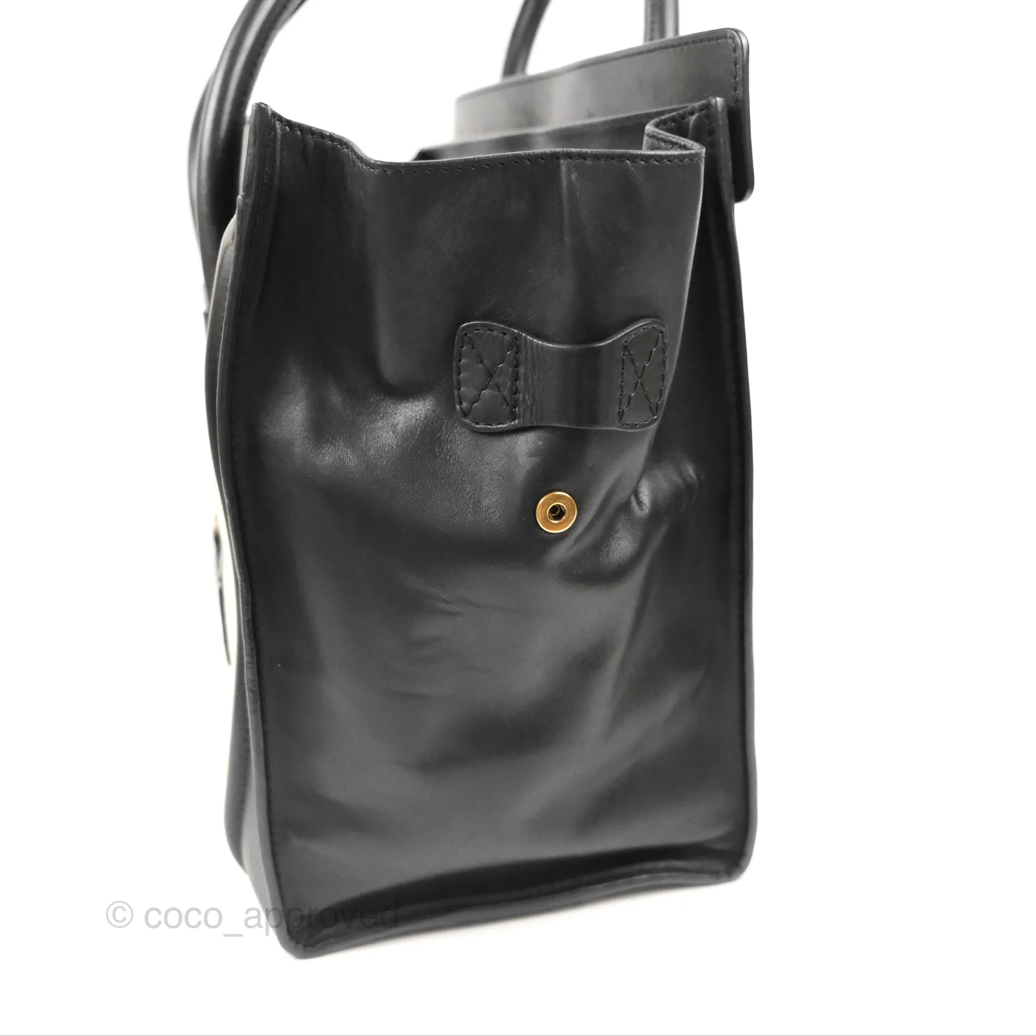 Celine Mini Luggage Bag Black/White Aged Calfskin