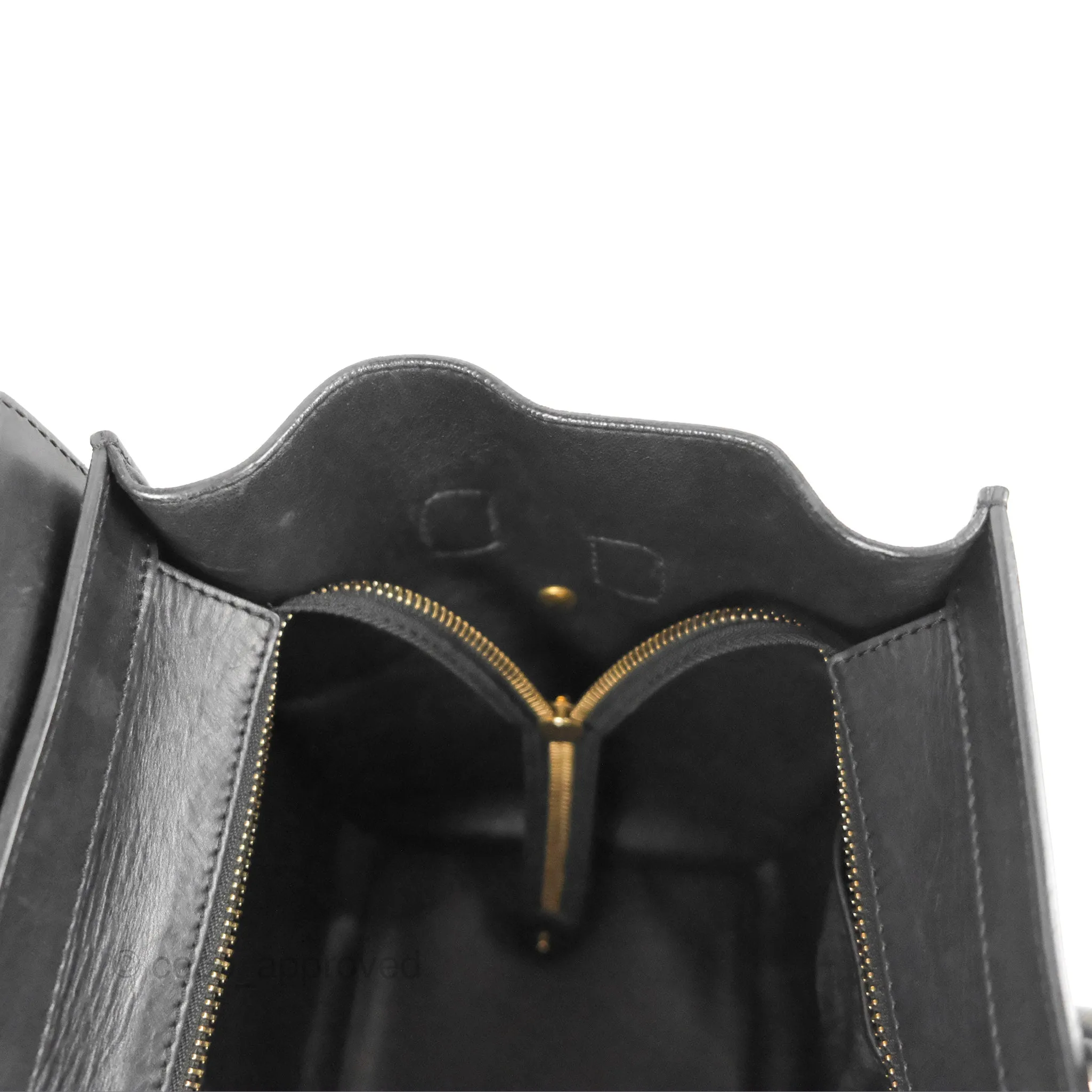 Celine Mini Luggage Bag Black/White Aged Calfskin