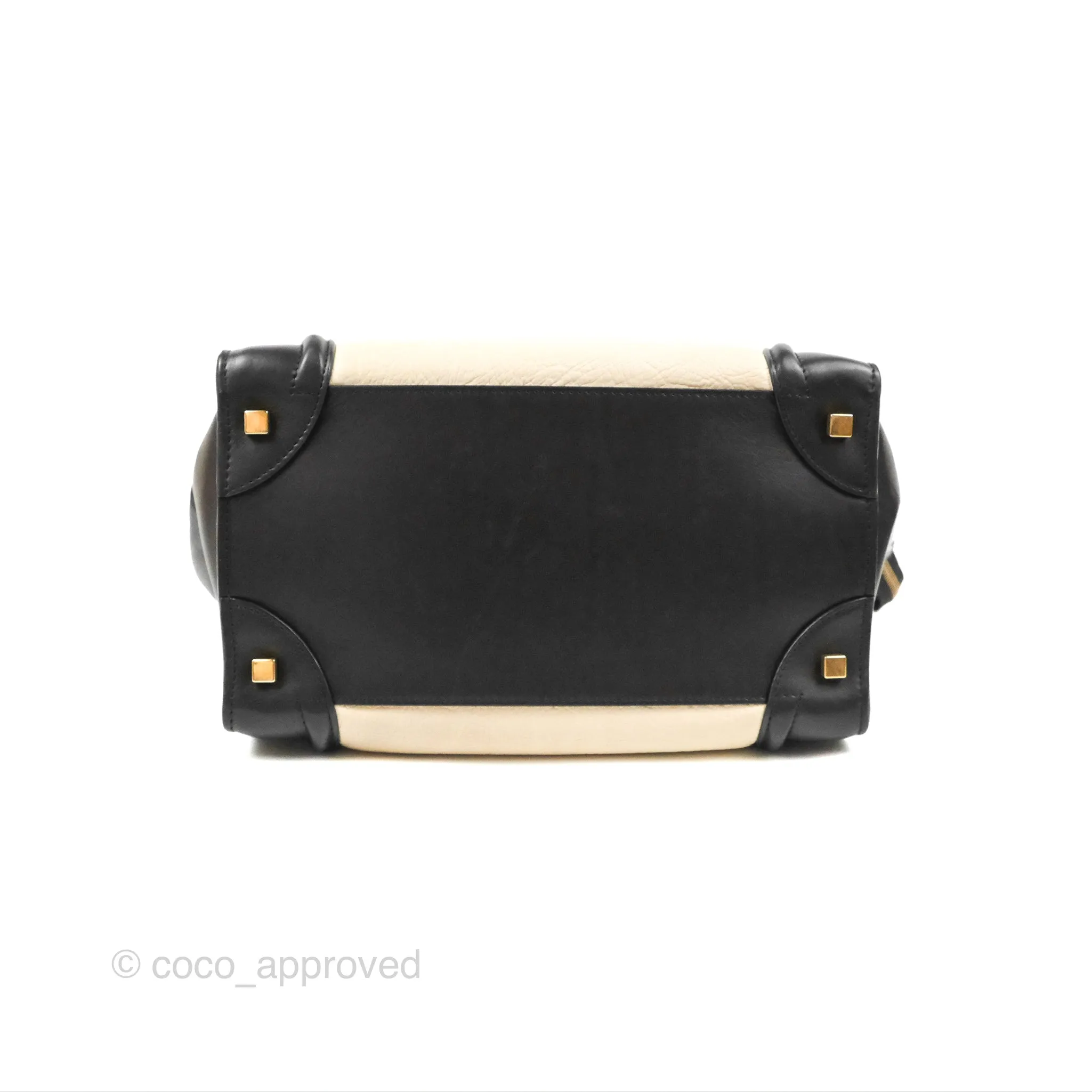 Celine Mini Luggage Bag Black/White Aged Calfskin