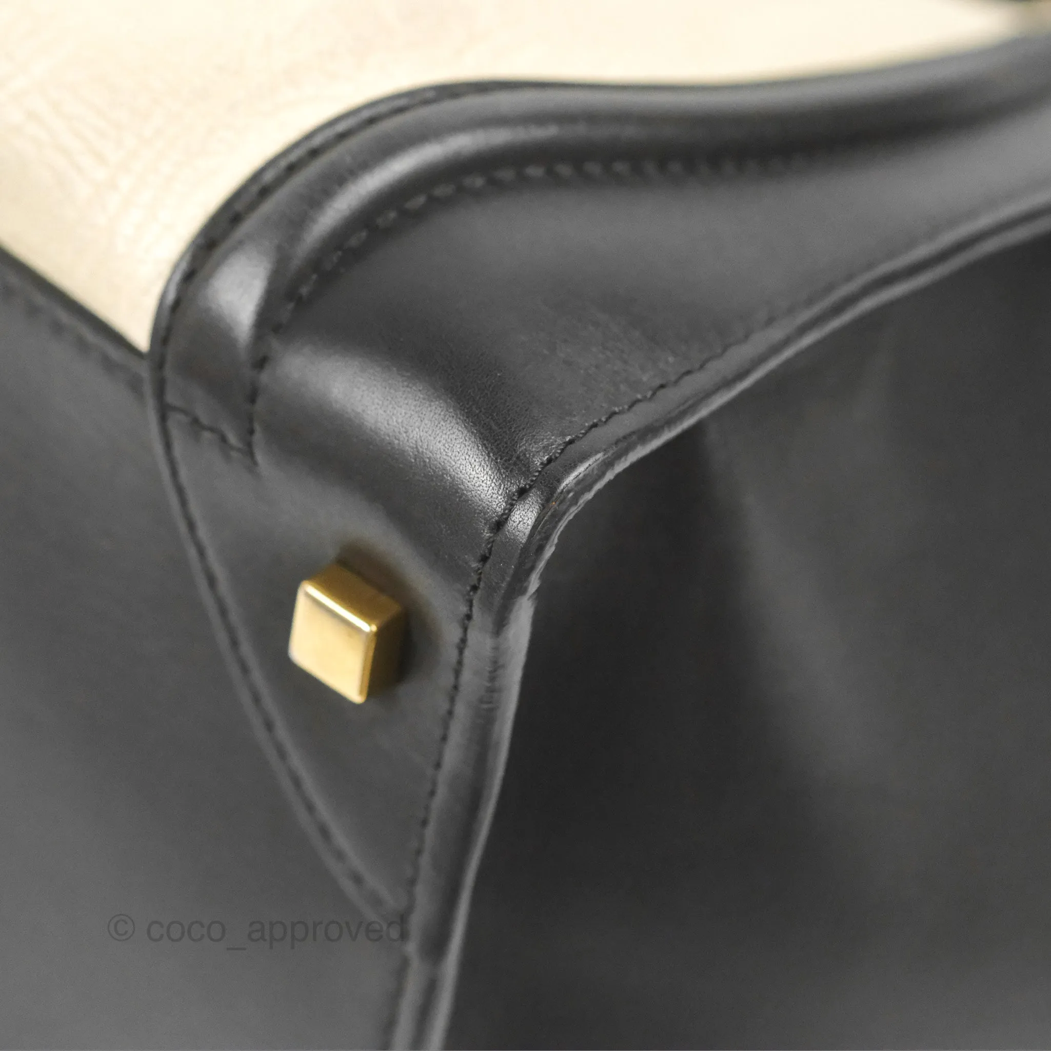 Celine Mini Luggage Bag Black/White Aged Calfskin
