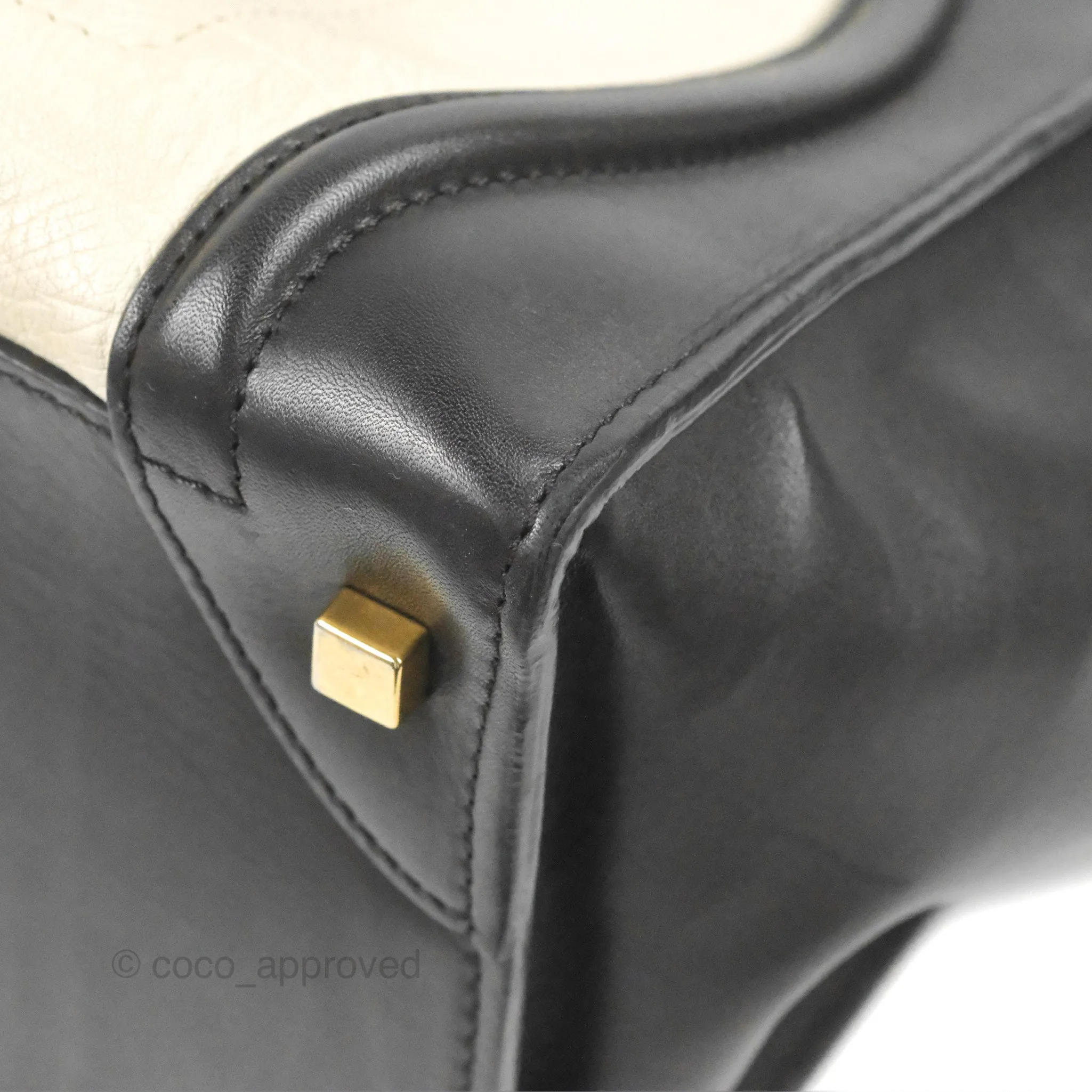 Celine Mini Luggage Bag Black/White Aged Calfskin
