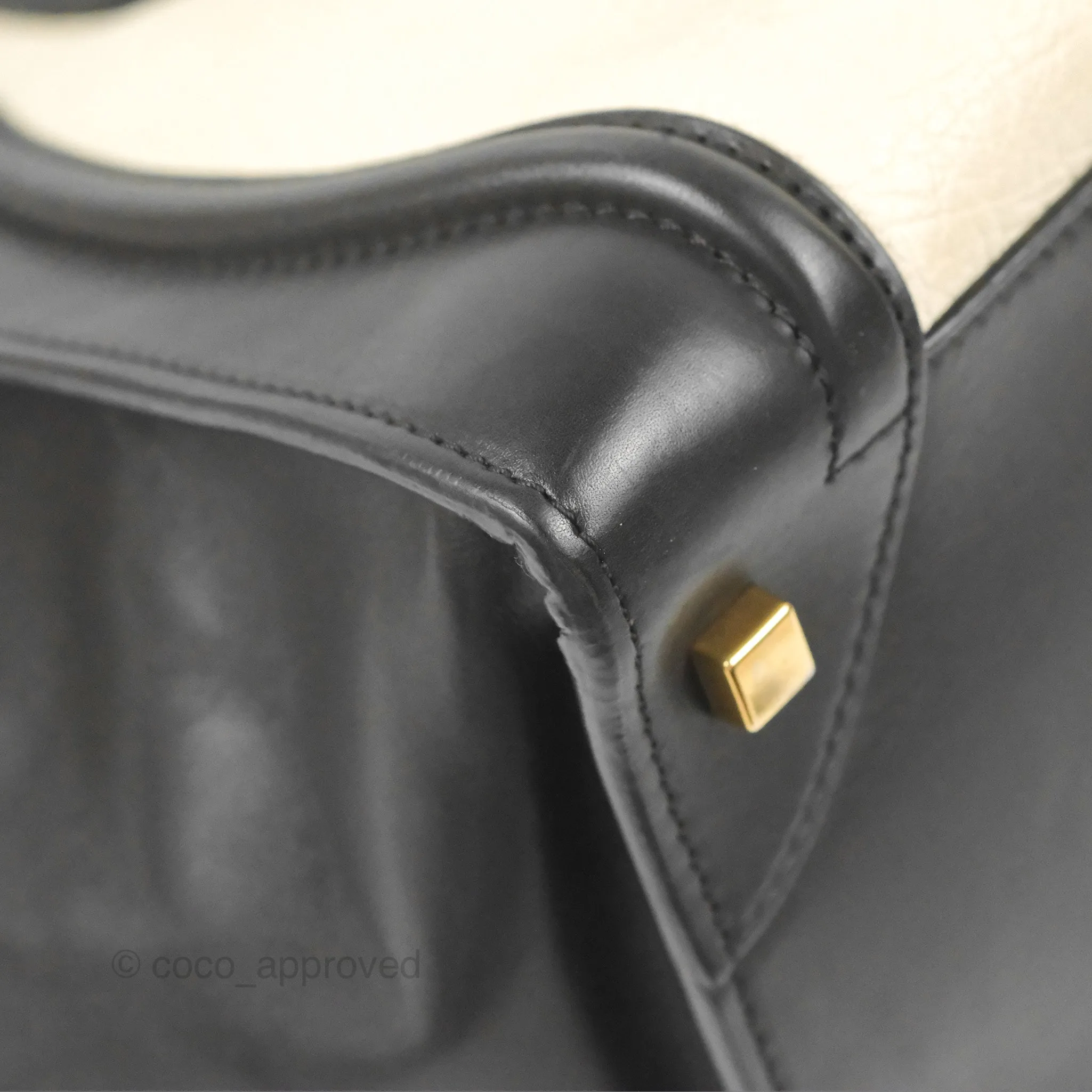 Celine Mini Luggage Bag Black/White Aged Calfskin
